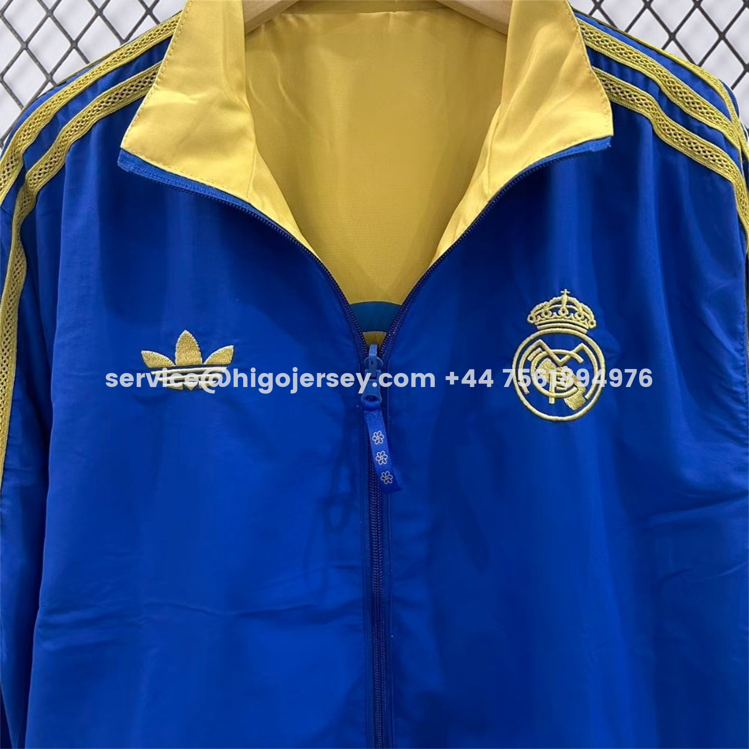 Higojerseys-Real Madrid 25-26 Cultural Story Chinese Lucky Double Sided Windbreaker Jacket - Blue