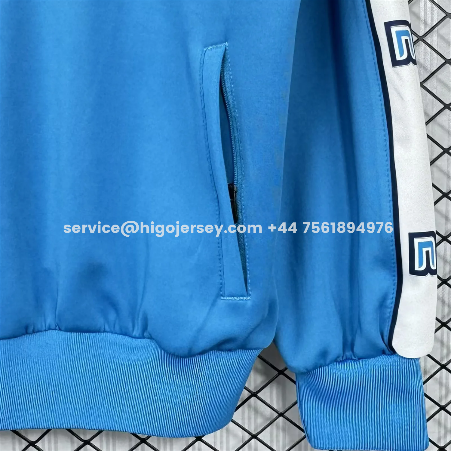 Higojerseys-Retro Napoli 1989-90 Blue Windbreaker