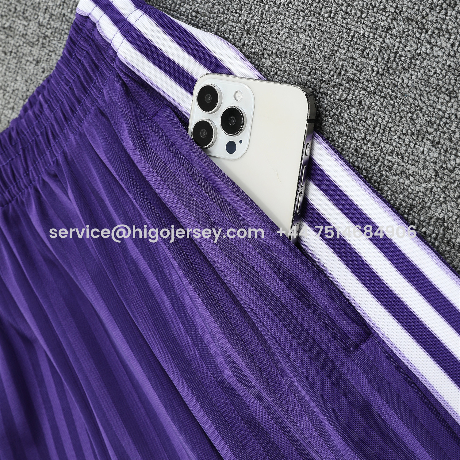 Higojerseys-Real Madrid 25-26 Short-Sleeve Training Set - Purple And White Top & Purple Shorts