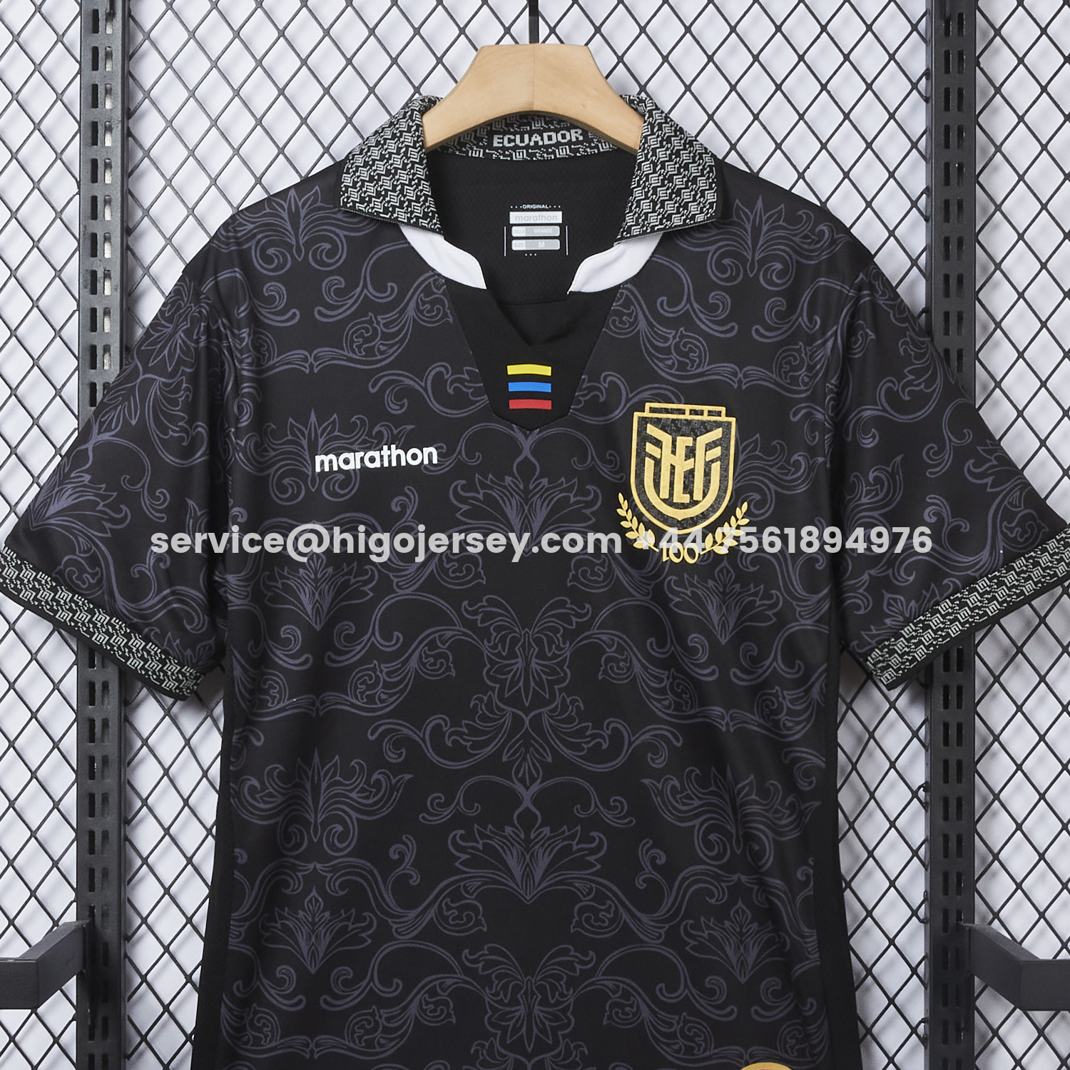 Higojerseys-Ecuador 2026 Flowers Black Special Jersey - Fans Version