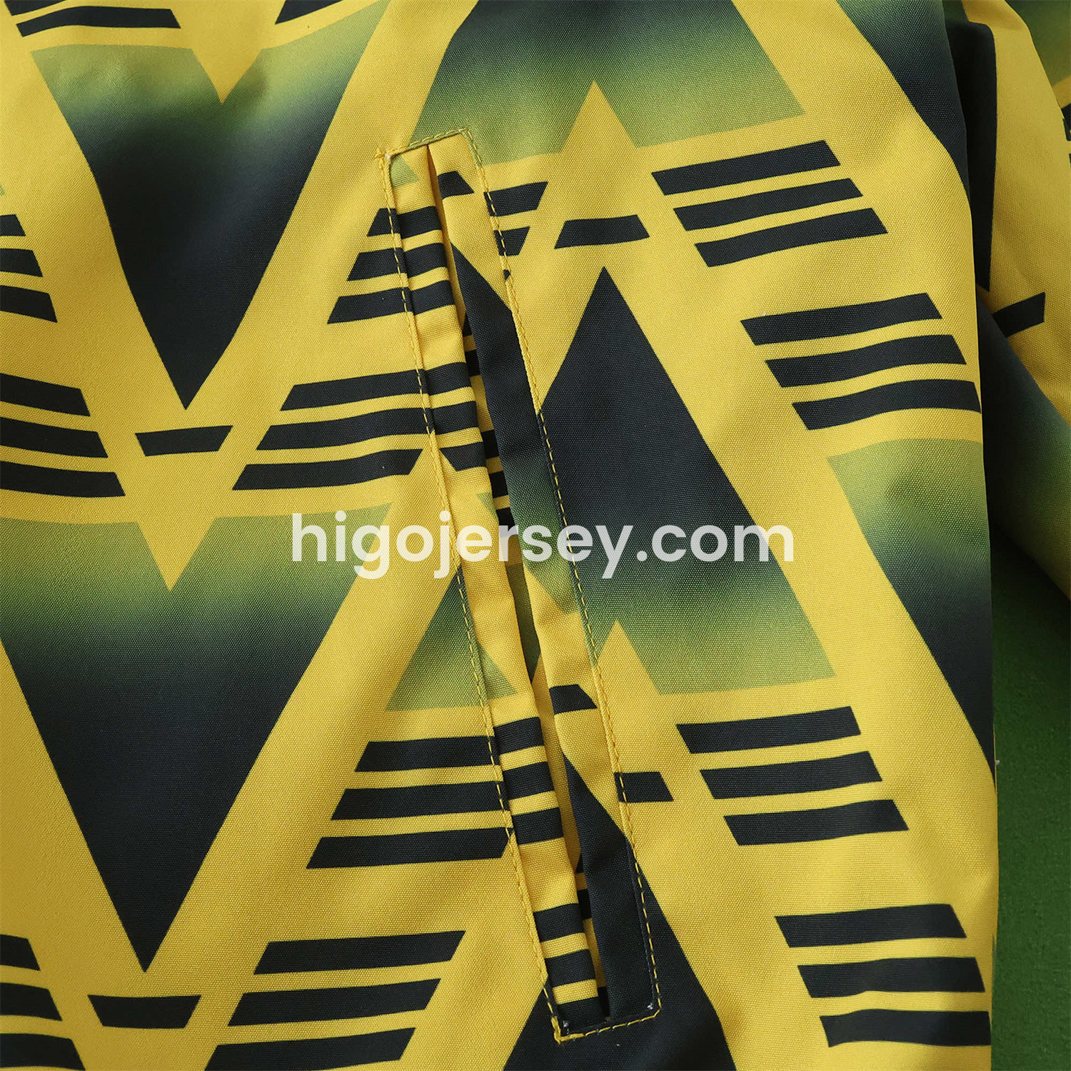 Higojerseys-Retro Arsenal 1991-93 Away Double Sided Reversible Windbreaker - Yellow & Grey