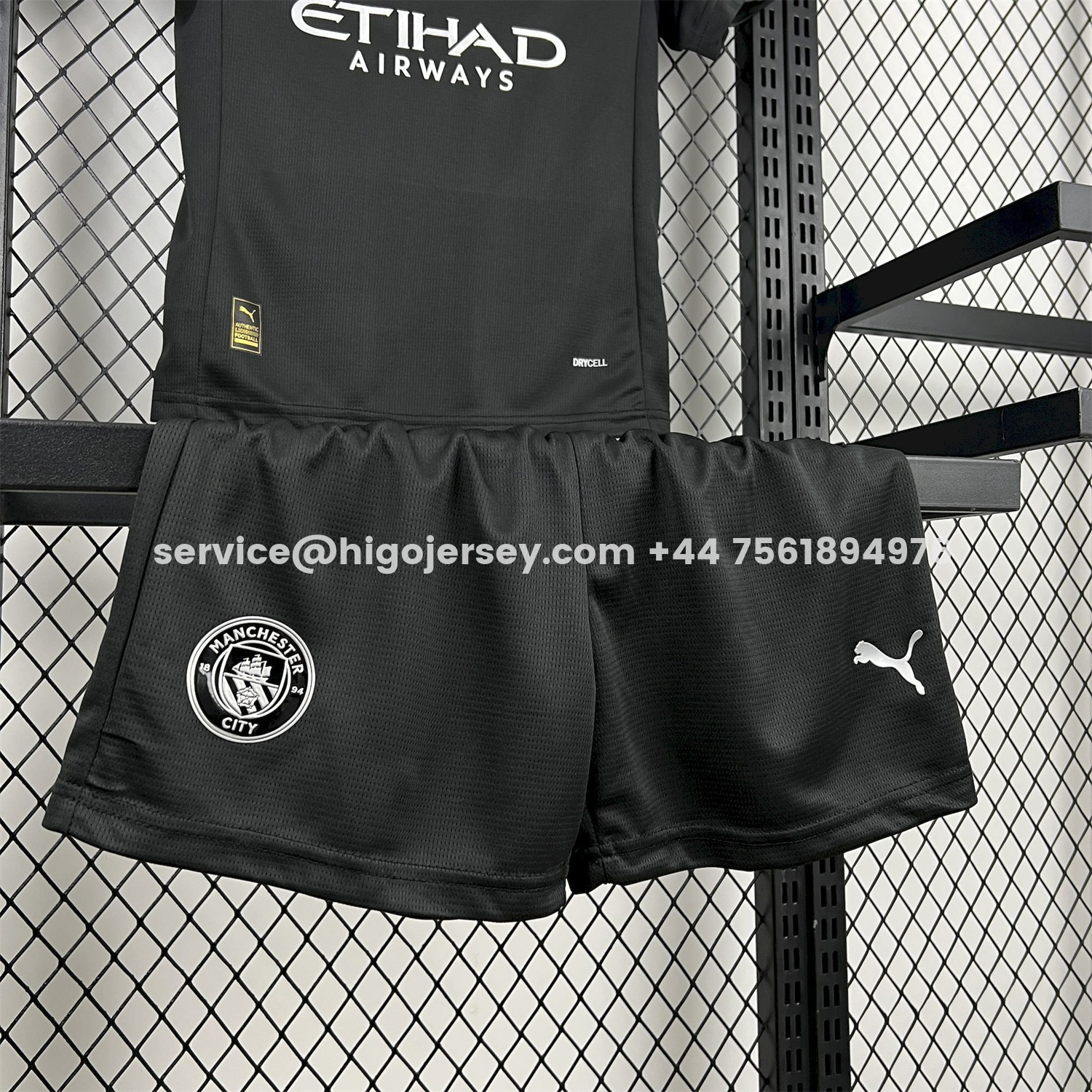 Higojerseys-Manchester City 25-26 Away Black Kids Kit