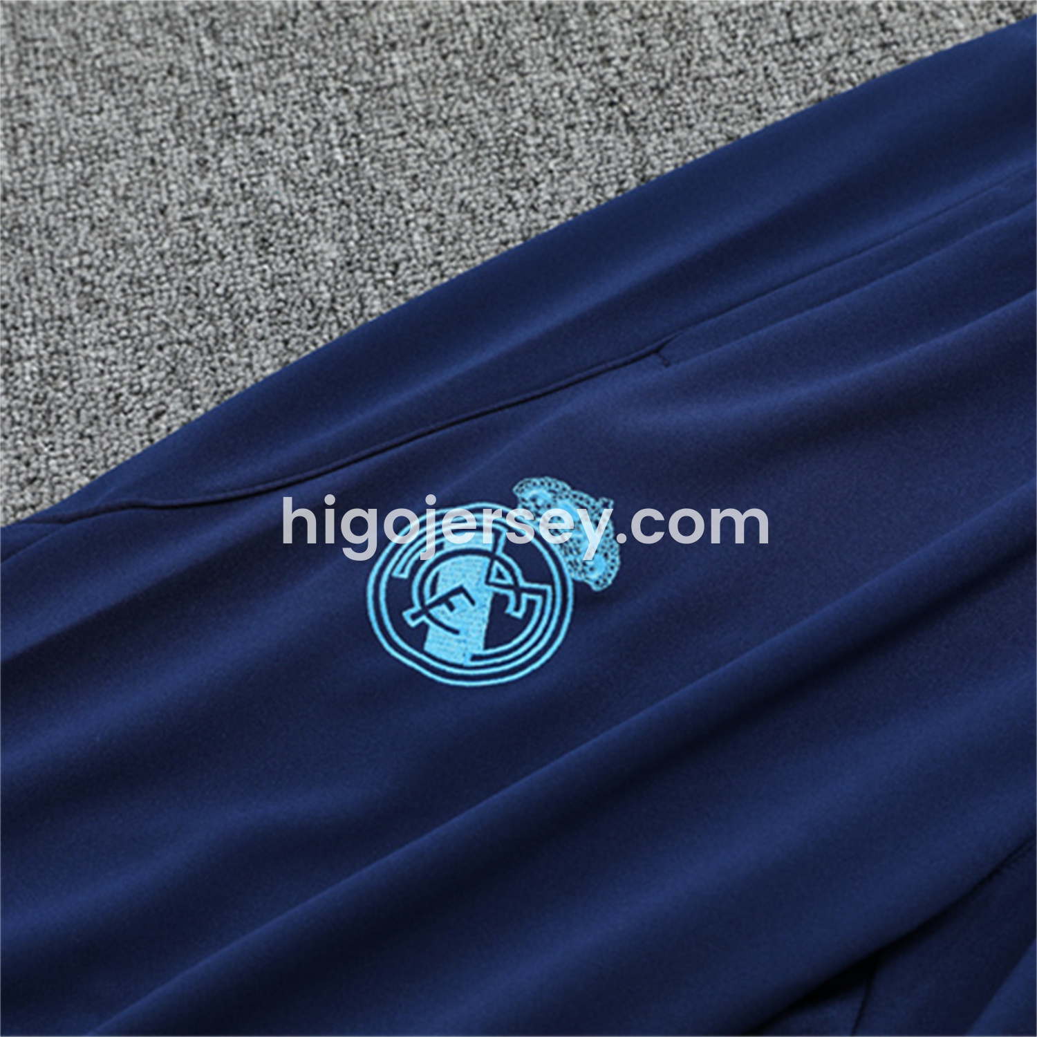 Higojerseys-Real Madrid 25-26 Long Sleeves Training Set - Blue-Gray Camouflage Top & Blue Pants