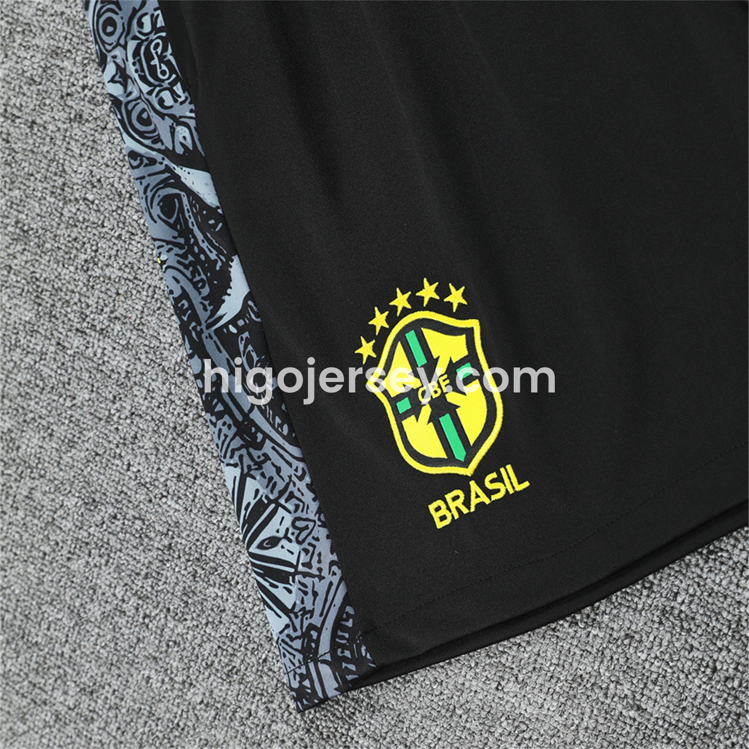 Higojerseys-Brazil 25-26 White Jesus Statue Vest Training Set - White Vest & Black Shorts