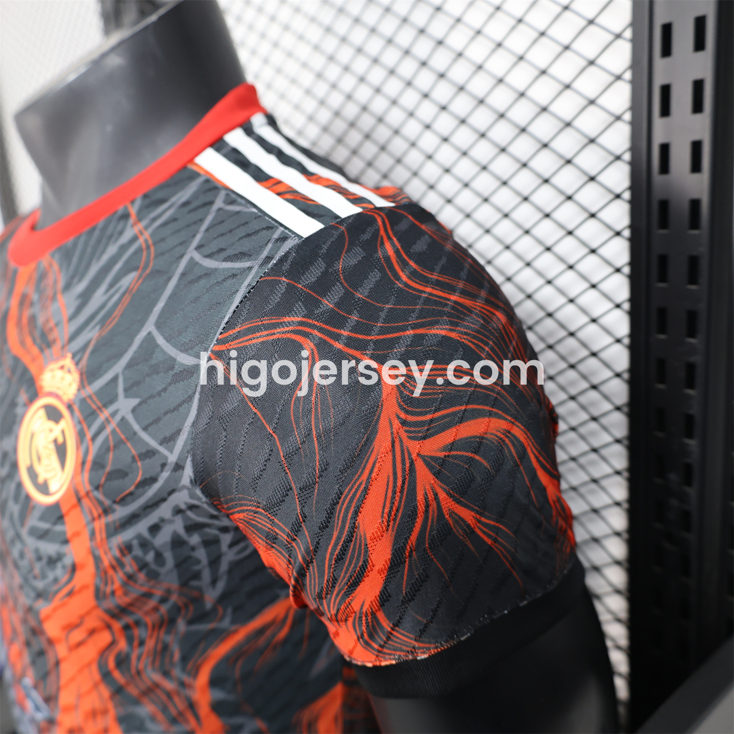 Higojerseys-Real Madrid 25-26 Grey Chinese Loong and Red Fire Black Jersey - Player Version