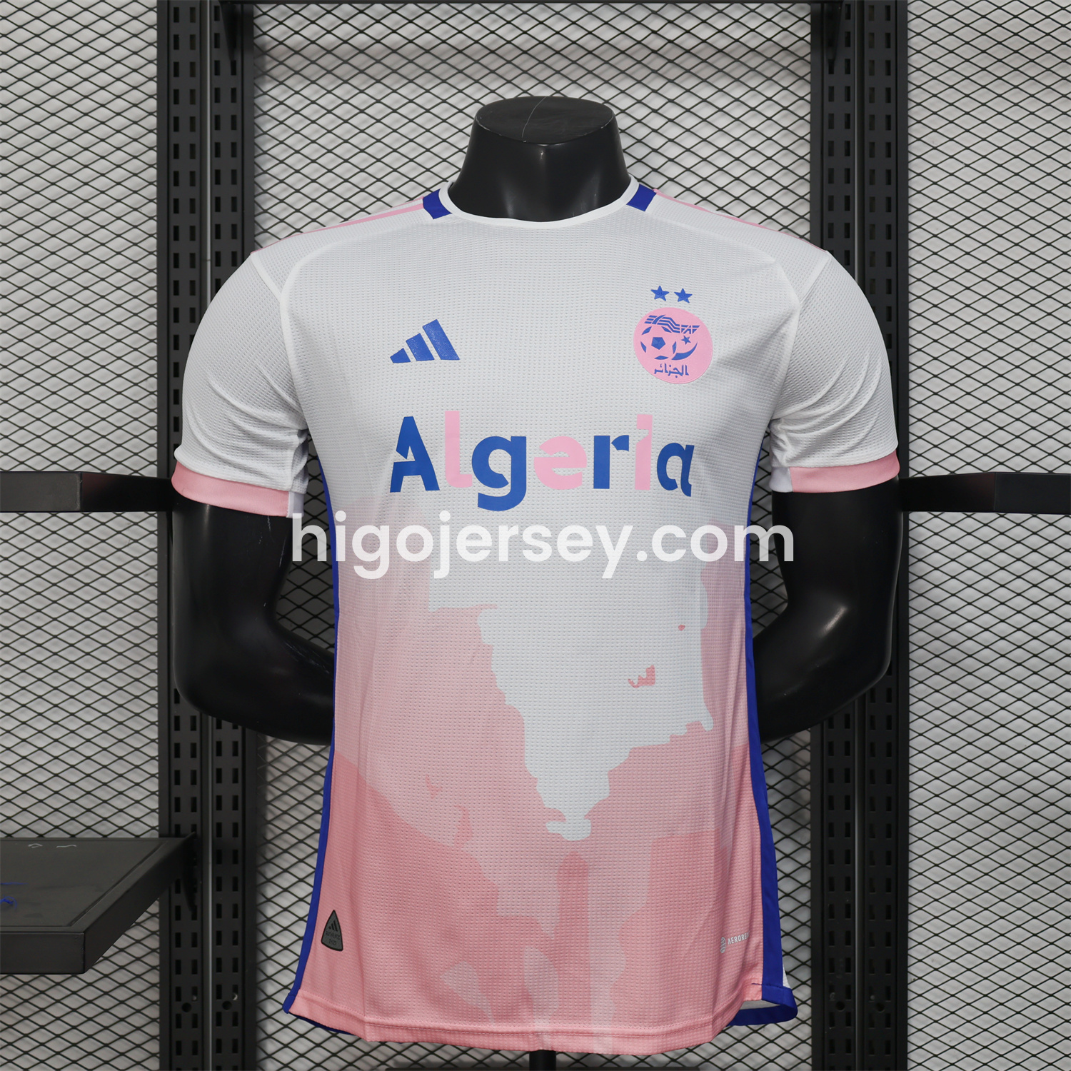 Higojerseys-Algeria 25-26 Pink Mountains Silhouette White Jersey - Player Version