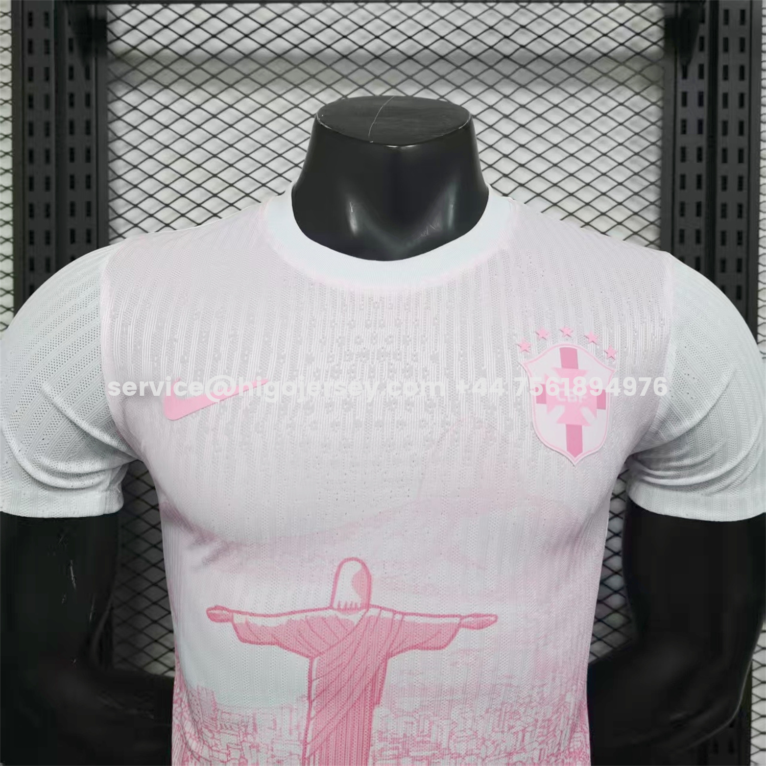 Higojerseys-Brazil 25-26 Pink White Jesus Statue Special Jersey - Player Version