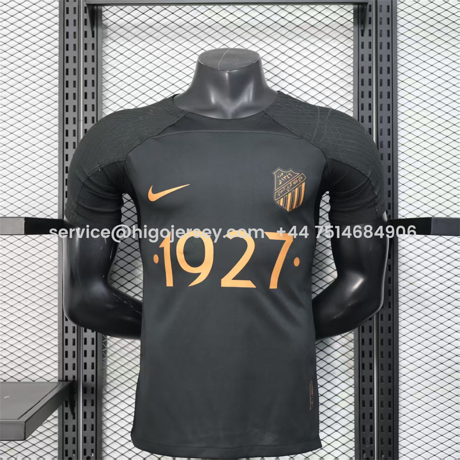 Higojerseys-Al Ittihad Jeddah United 25-26 Golden 1927 Anniversary Black Jersey - Player Version