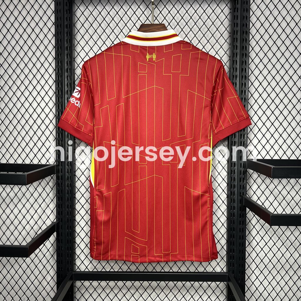 Higojerseys-Liver.pool 24-25 Home Jersey with Golden Champions Patch - Fans Version
