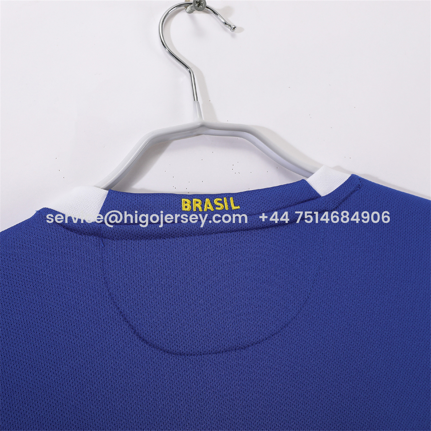 Higojerseys-Retro Brazil 2006 Away Blue Jersey