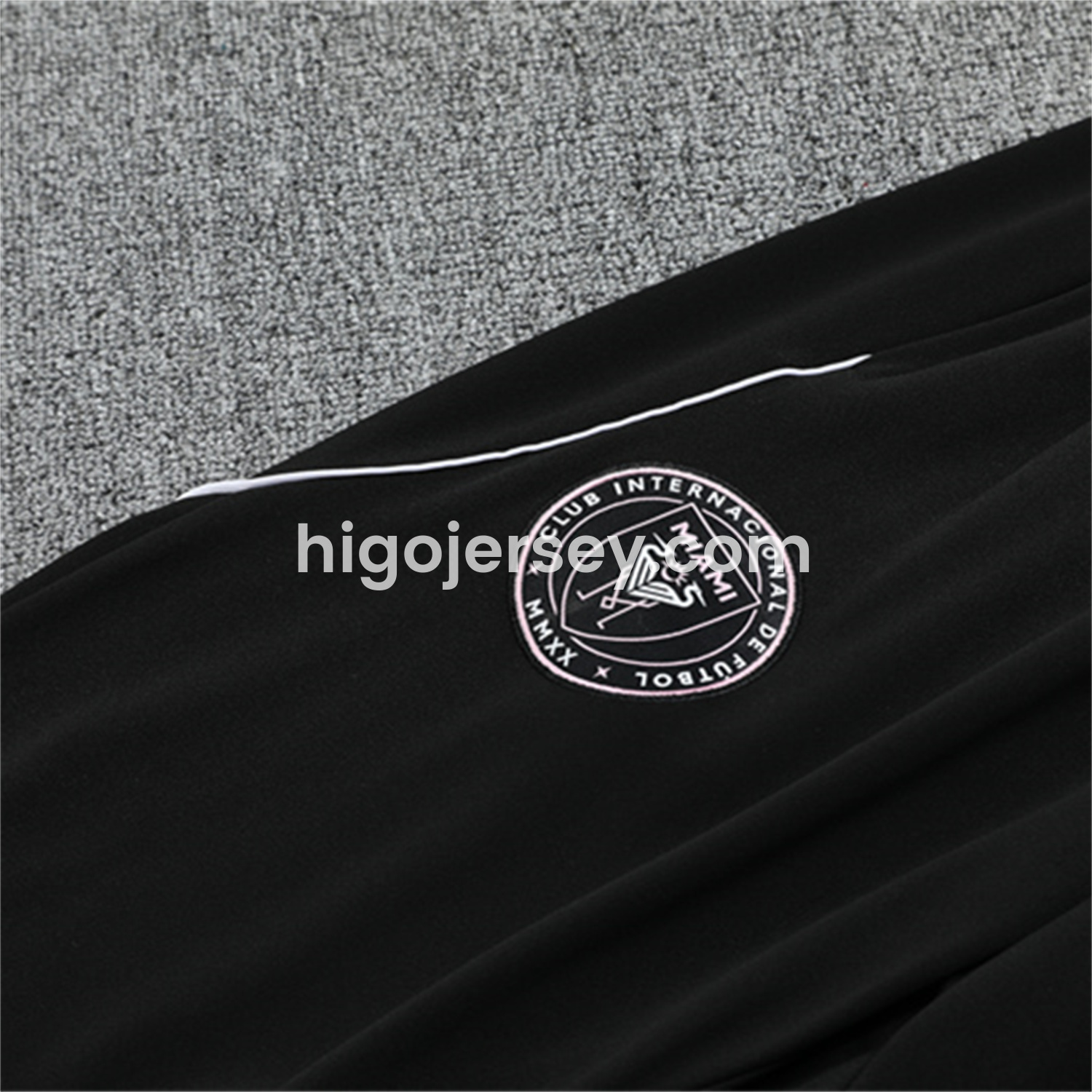 Higojerseys-INT M.A.M 25-26 Long Sleeves Training with Black Sponsors Set - Pink Top & Black Pants