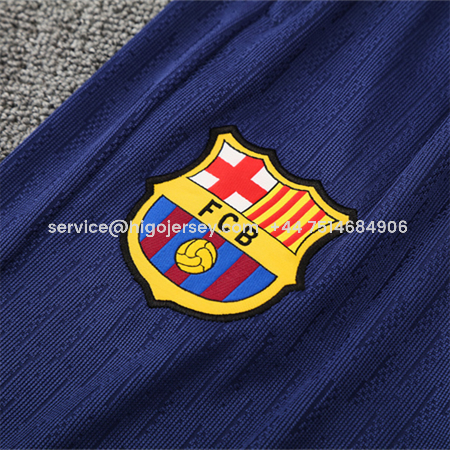 Higojerseys-Barcelona 25-26 Long Sleeve Training Set - Royal Blue Top Yellow Sponsor & Royal Blue Pants
