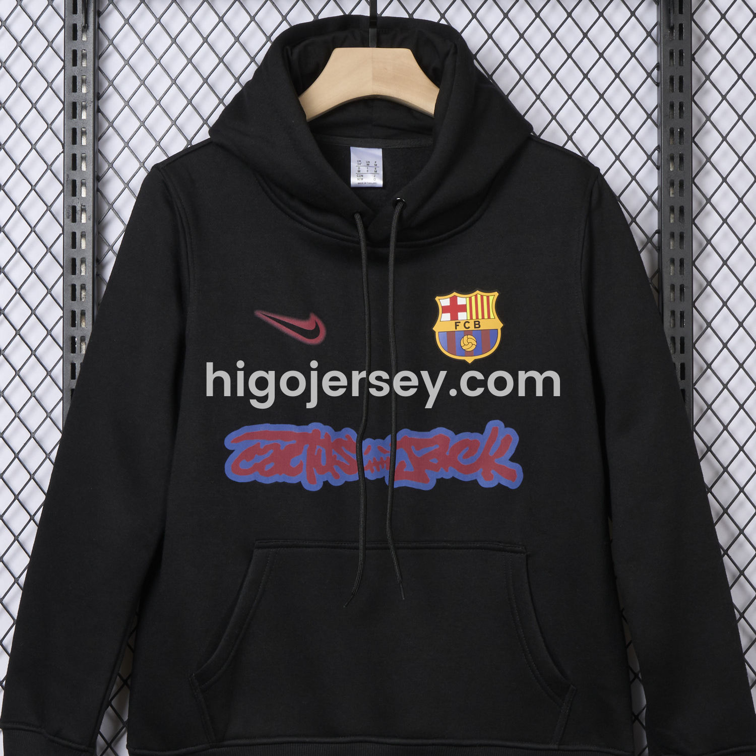 Higojerseys-Barcelona x Travis Scott Black Unisex Pullover Hoodie