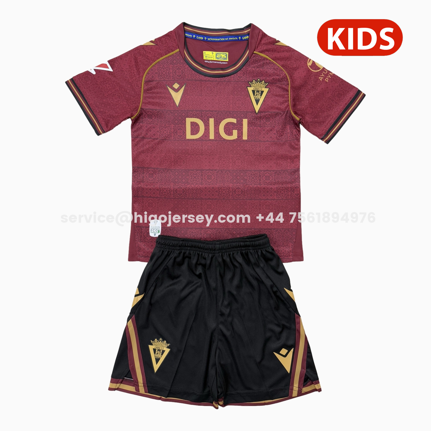 Higojerseys-Cádiz 25-26 Away Kids Kit