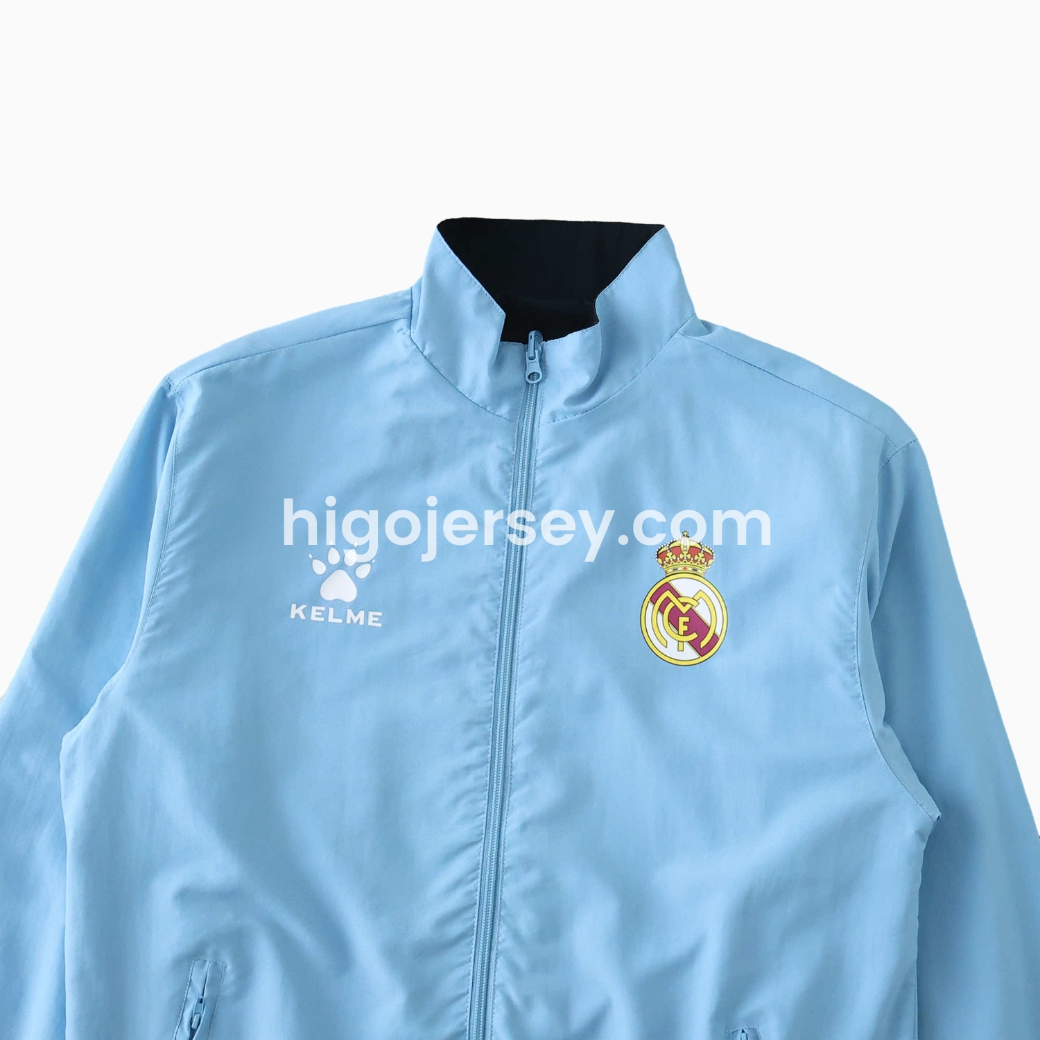 Higojerseys-Retro Real Madrid 1997-98 Third Double Sided Reversible Windbreaker - Black & Blue
