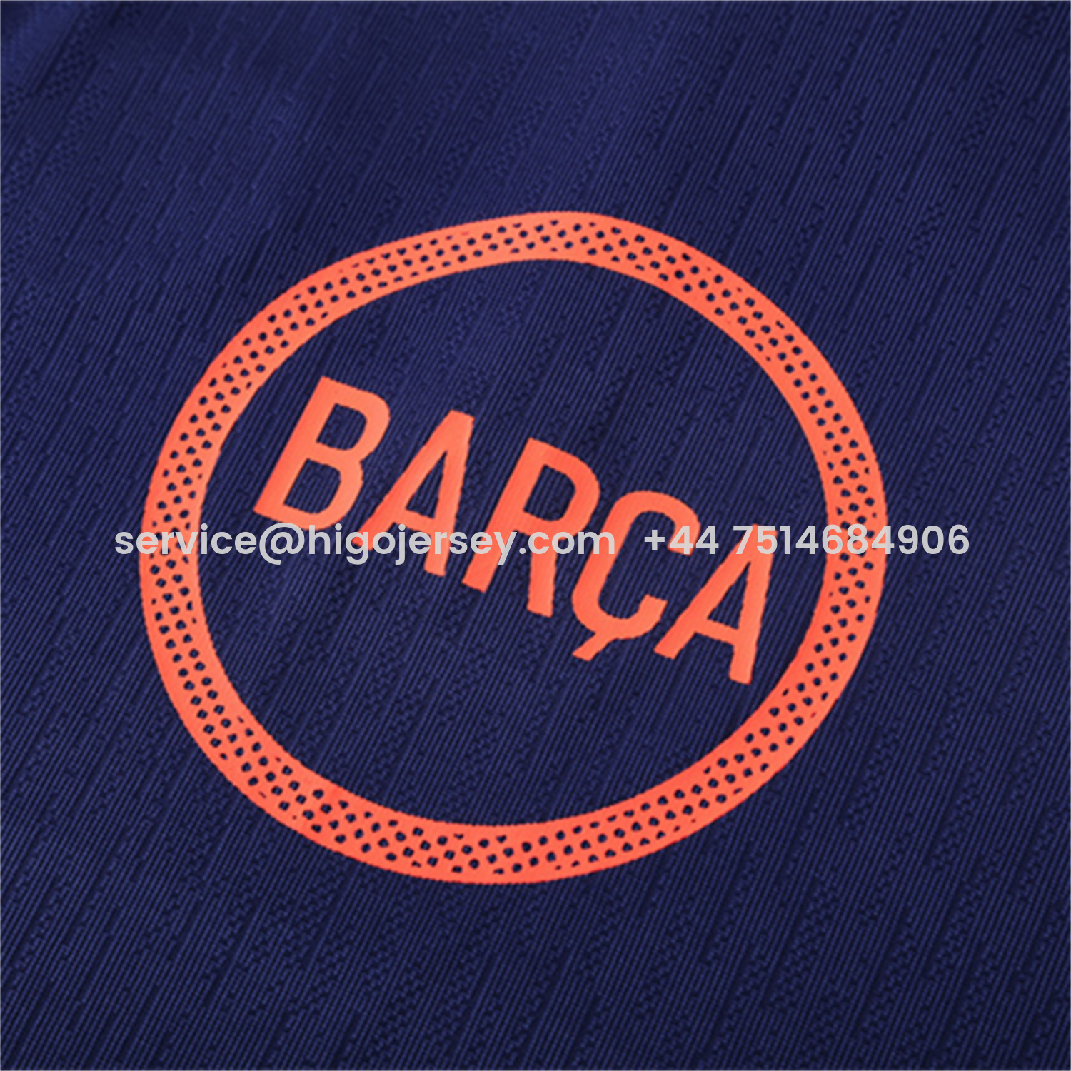 Higojerseys-Barcelona 25-26 Kids Long Sleeve Training Set - Royal Blue Top Orange Sponsor & Royal Blue Pants