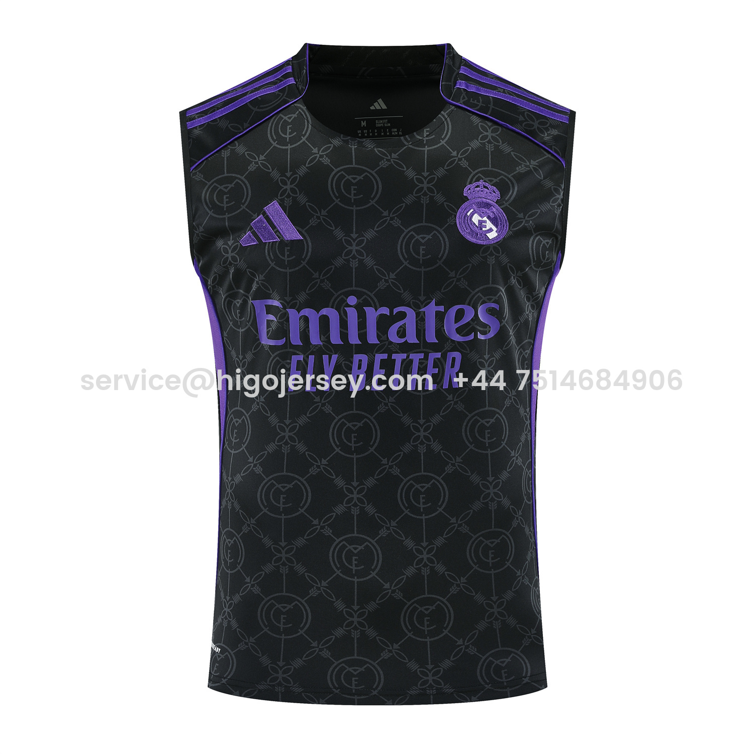 Higojerseys-Real Madrid 25-26 Vest Training Set - Blue Edge Black Vest & Black Shorts