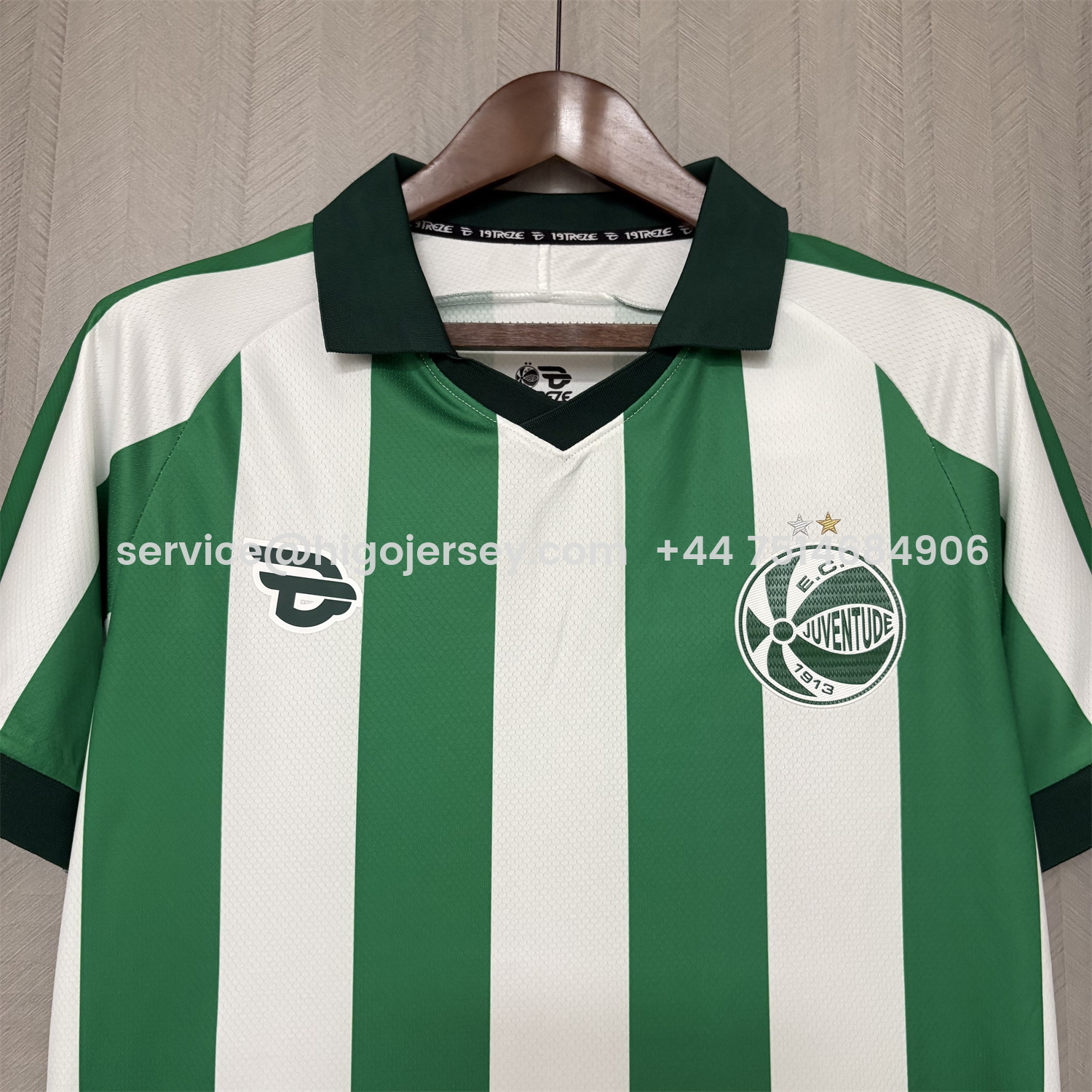 Higojerseys-EC Juventude 25-26 Home Unsponsored Green And White Jersey - Fans Version