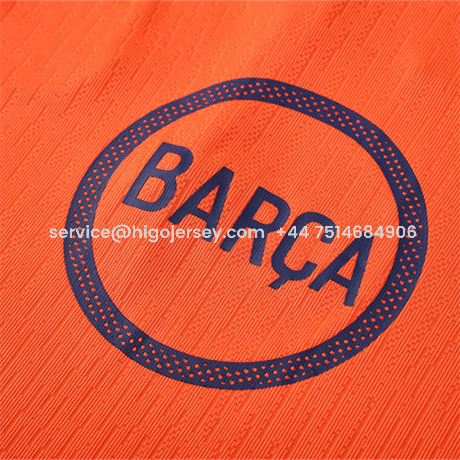 Higojerseys-Barcelona 25-26 Kids Long Sleeve Training Set - Orange Top Royal Blue Sponsor & Royal Blue Pants