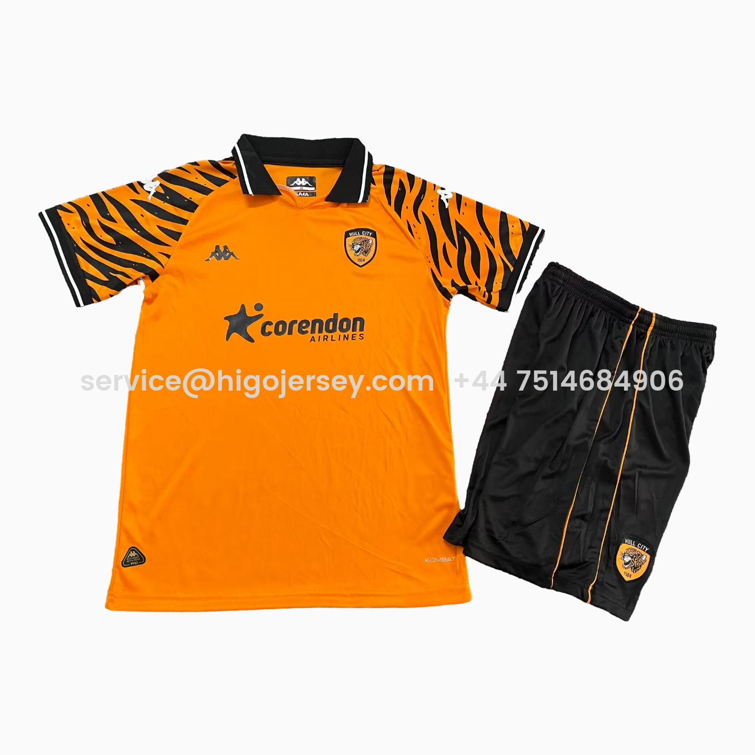 Higojerseys-Hull City 25-26 Home Kids Kit