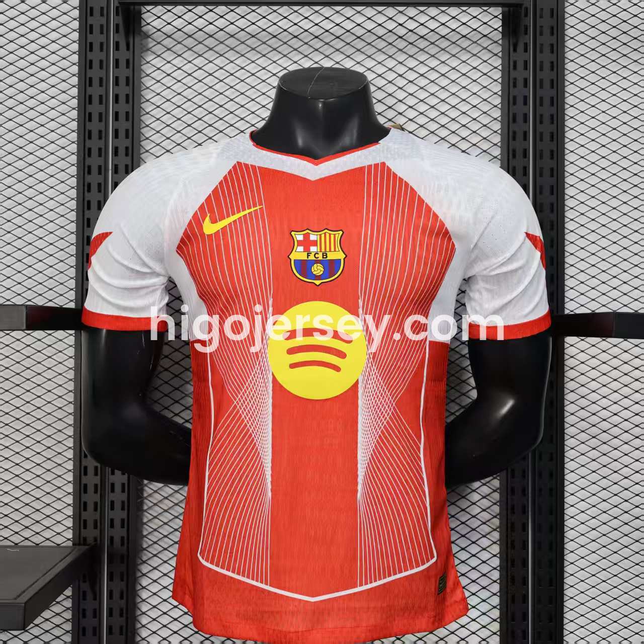 Higojerseys-Barcelona 25-26 Red & White Big LOGO Special Jersey - Player Version
