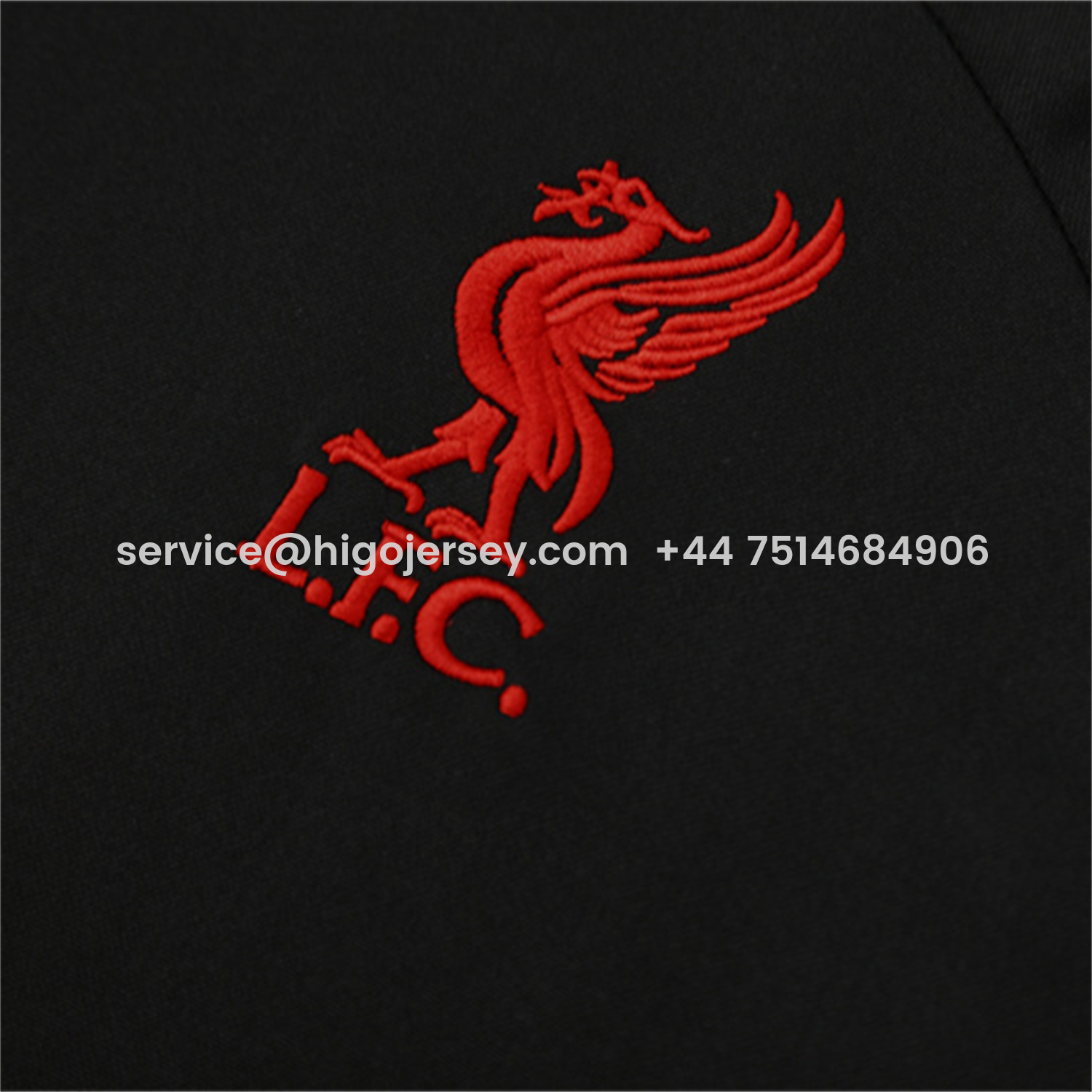 Higojerseys-Liver.pool 25-26 Kids Long Sleeve Training Set - Black Top & Black Pants