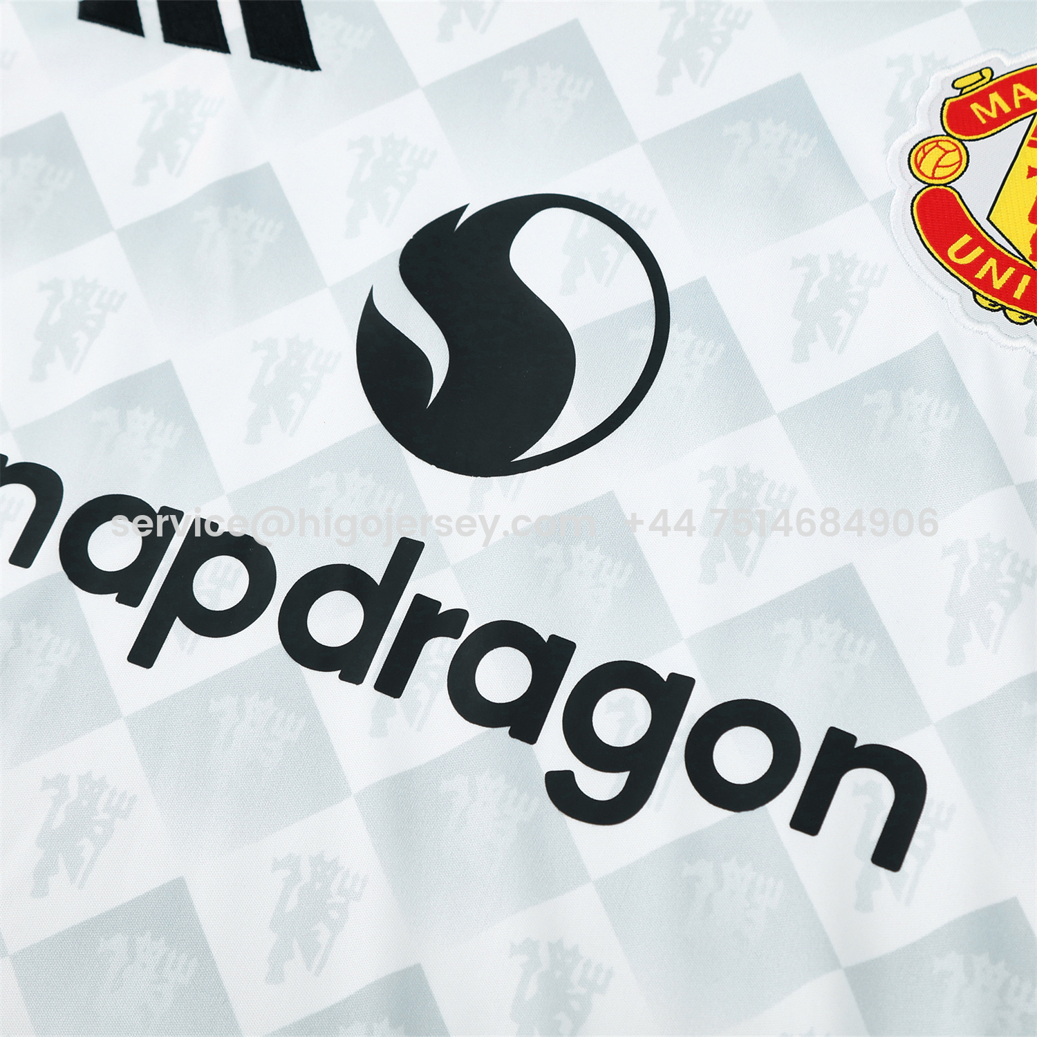 Higojerseys-Manchester United 25-26 Short-Sleeve Training Set - Red Edge White Top & Black Shorts