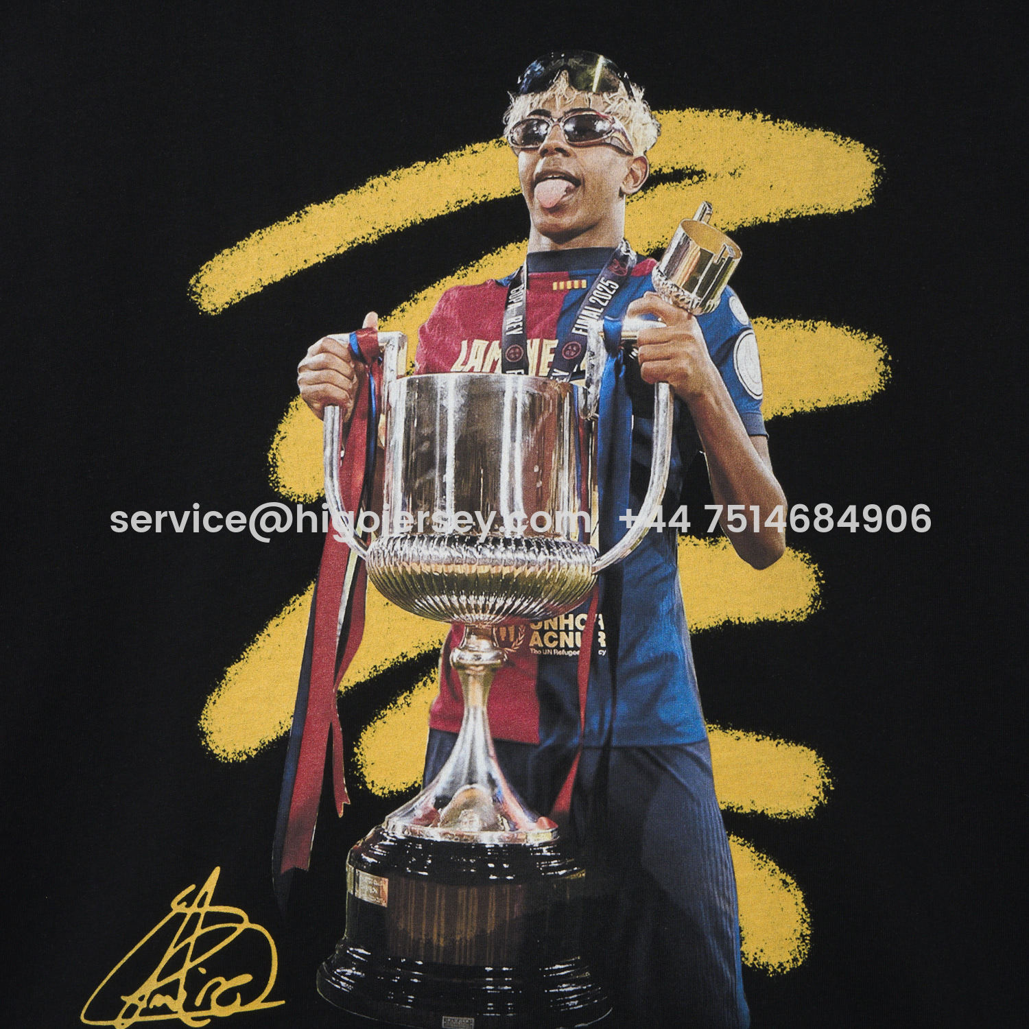 Higojerseys-Barcelona Yamal Copa Del Rey Unisex Pure Cotton T-shirt