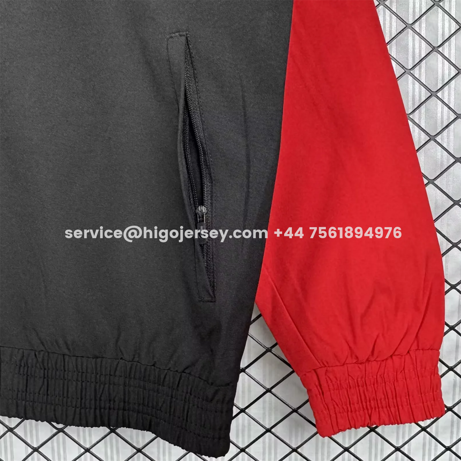 Higojerseys-Retro Sevilla 1992-93 Home Windbreaker Jacket - Black And Red