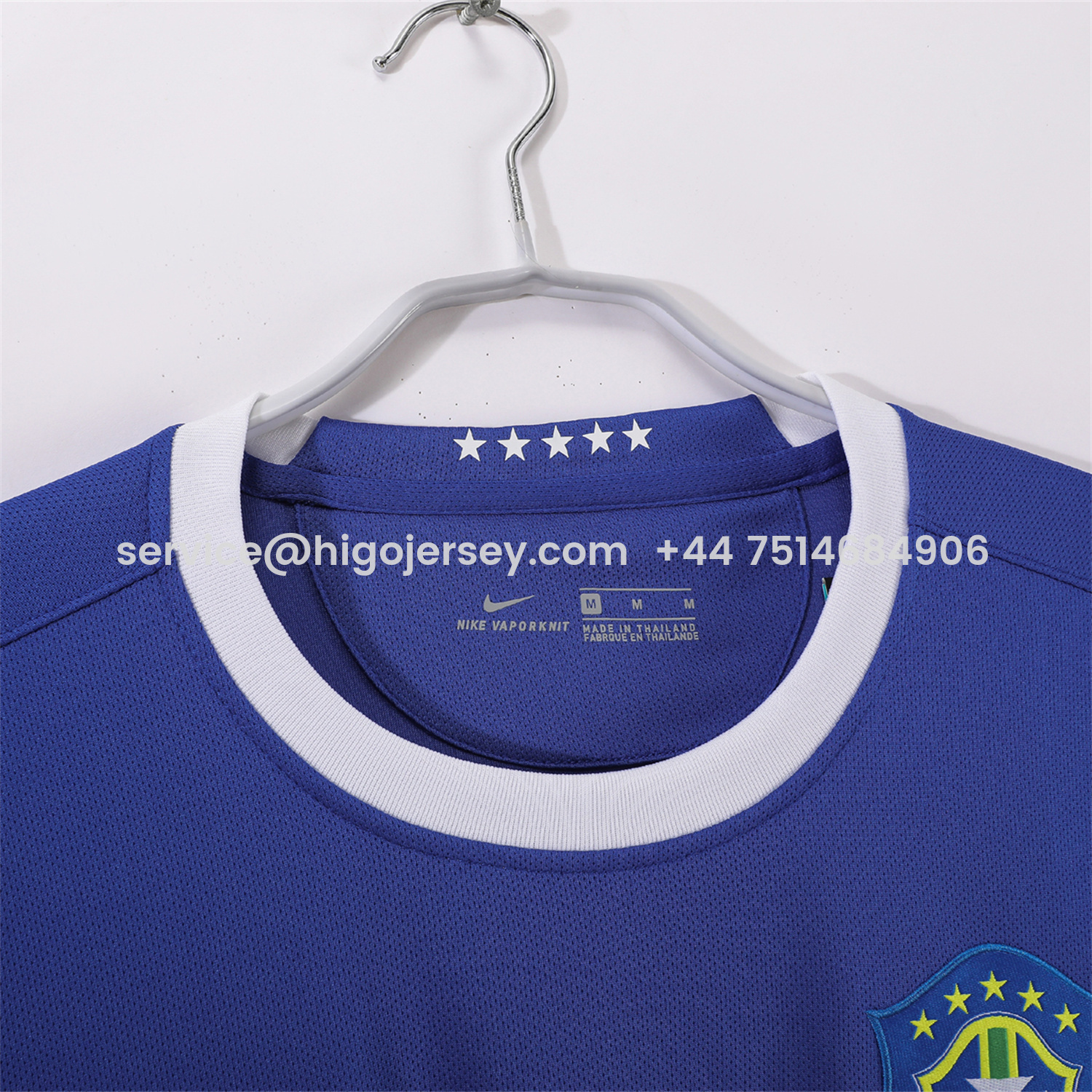 Higojerseys-Retro Brazil 2006 Away Blue Jersey