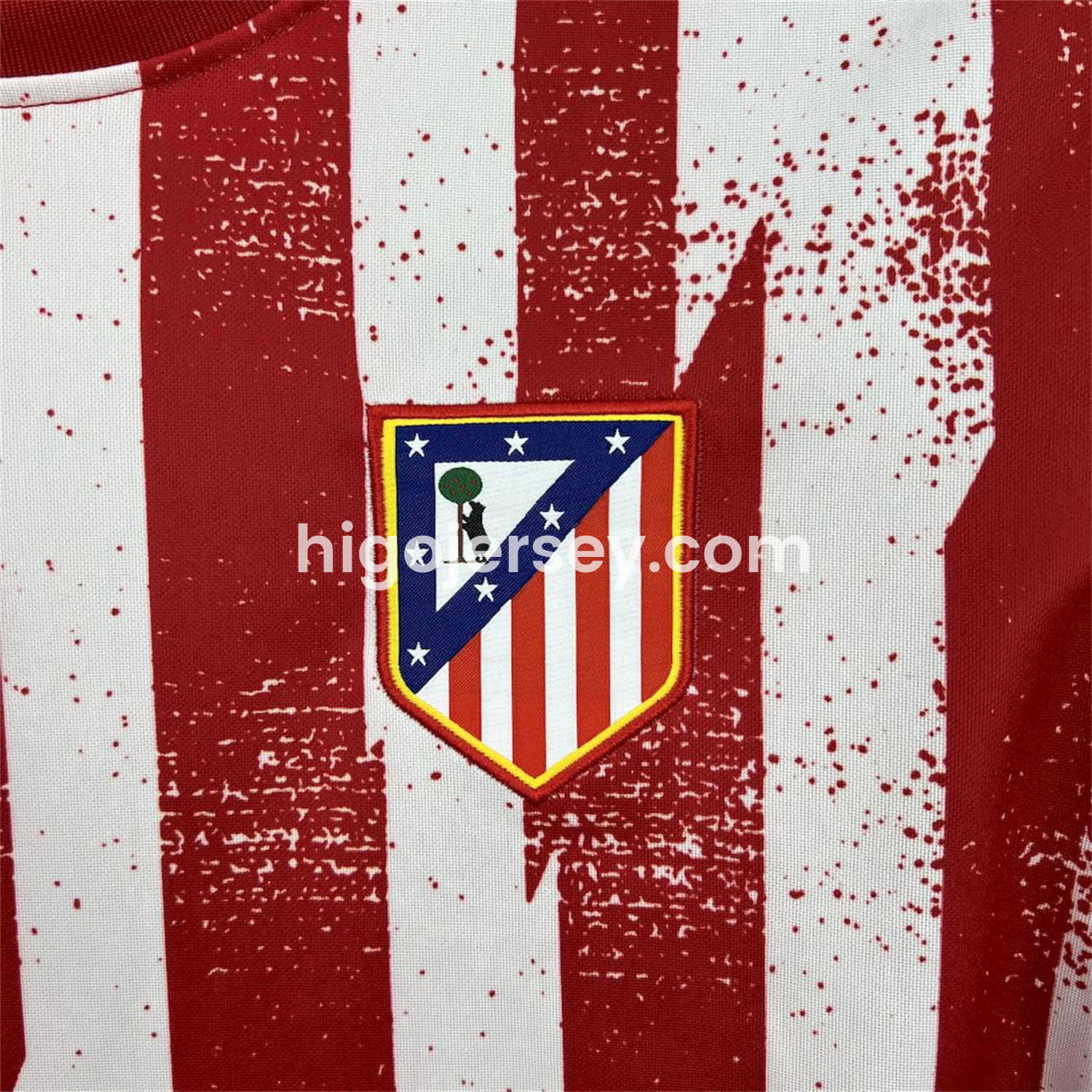 Higojerseys-Atletico Madrid 25-26 Red White Stripes Pre-Match Training Long Sleeves Jersey - Fans Version