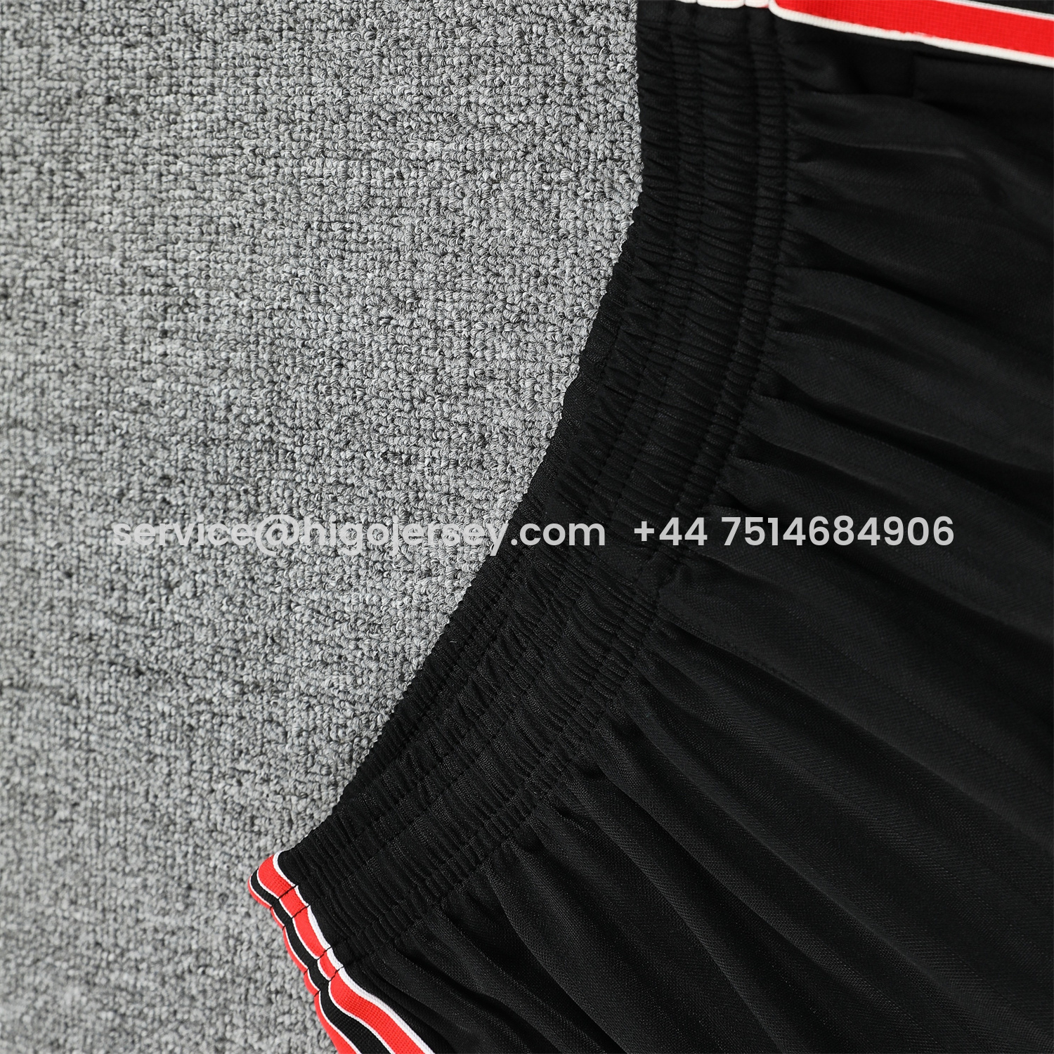 Higojerseys-Manchester United 25-26 Short-Sleeve Training Set - Red Lines Black Top & Black Shorts