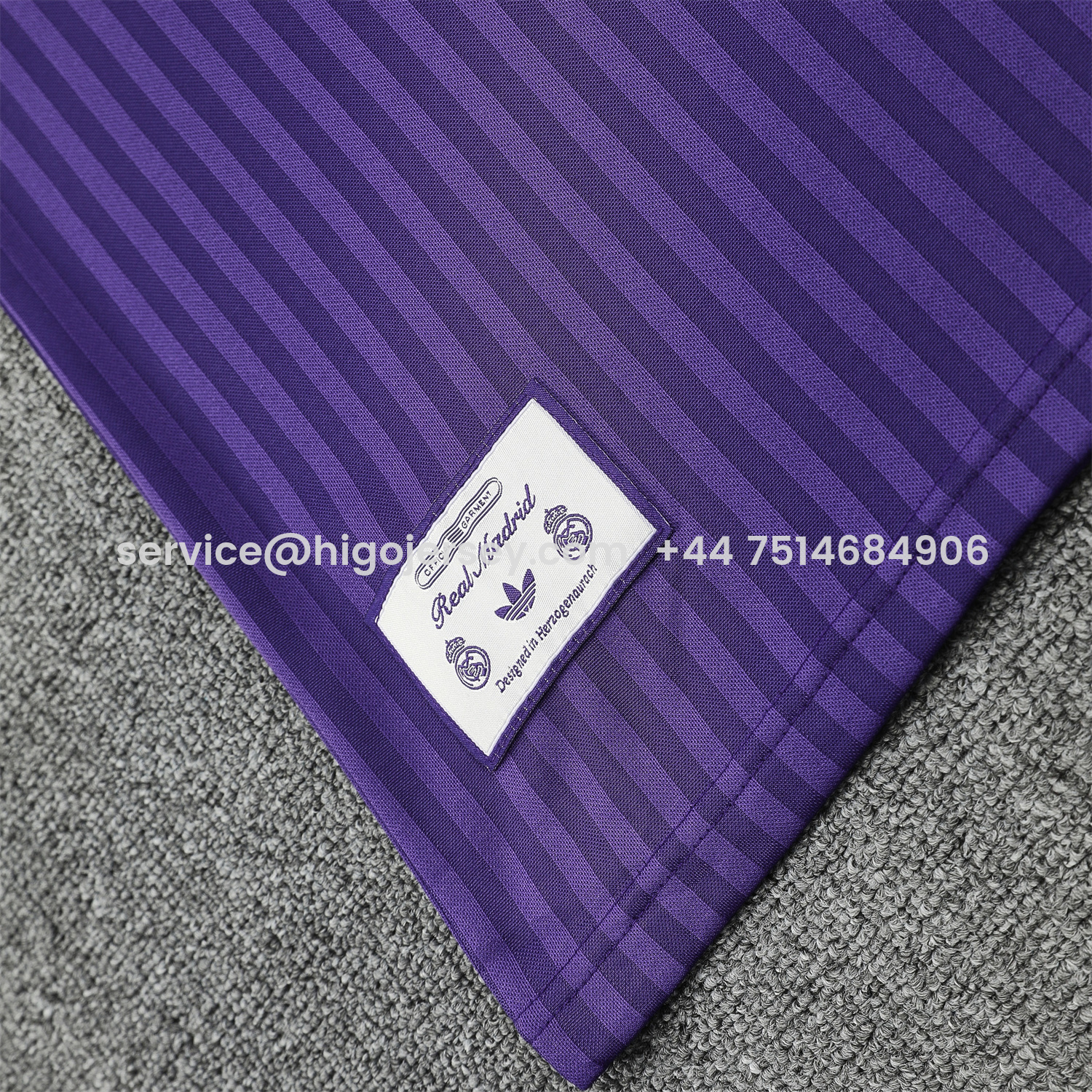 Higojerseys-Real Madrid 25-26 Short-Sleeve Training Set - Pure Purple Top & Purple Shorts