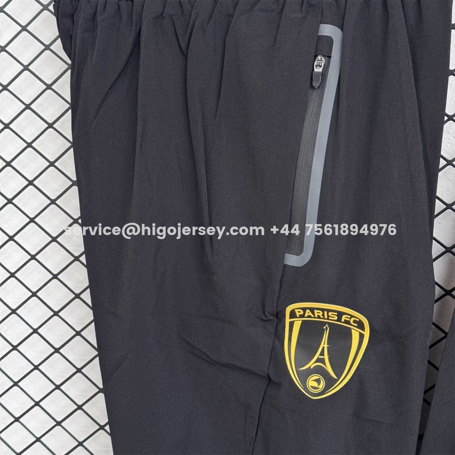 Higojerseys-Paris FC 25-26 Windbreaker Training Set - Black Yellow Top and Pants