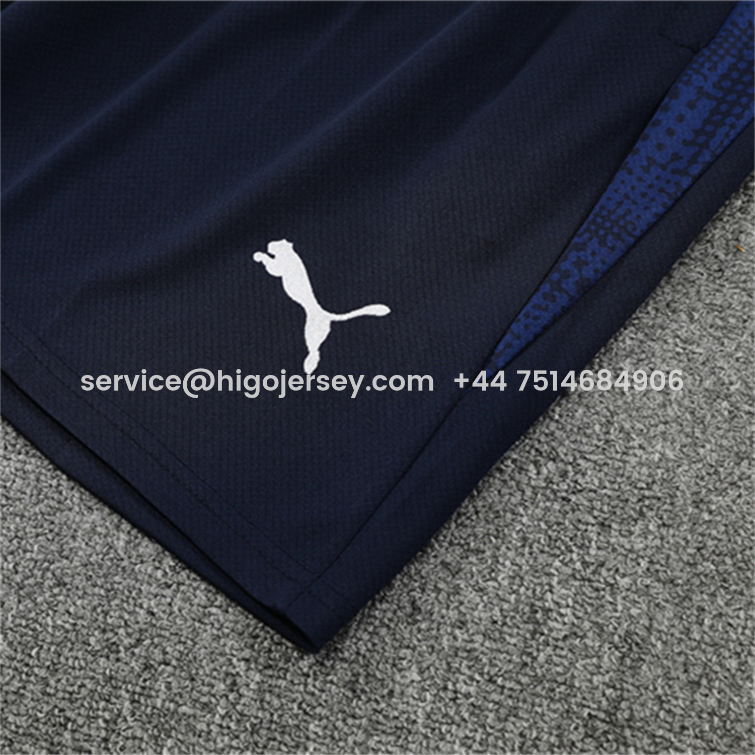 Higojerseys-Marseille 25-26 Short-Sleeve Training Set - Nattierblue Top & Deep Blue Pants