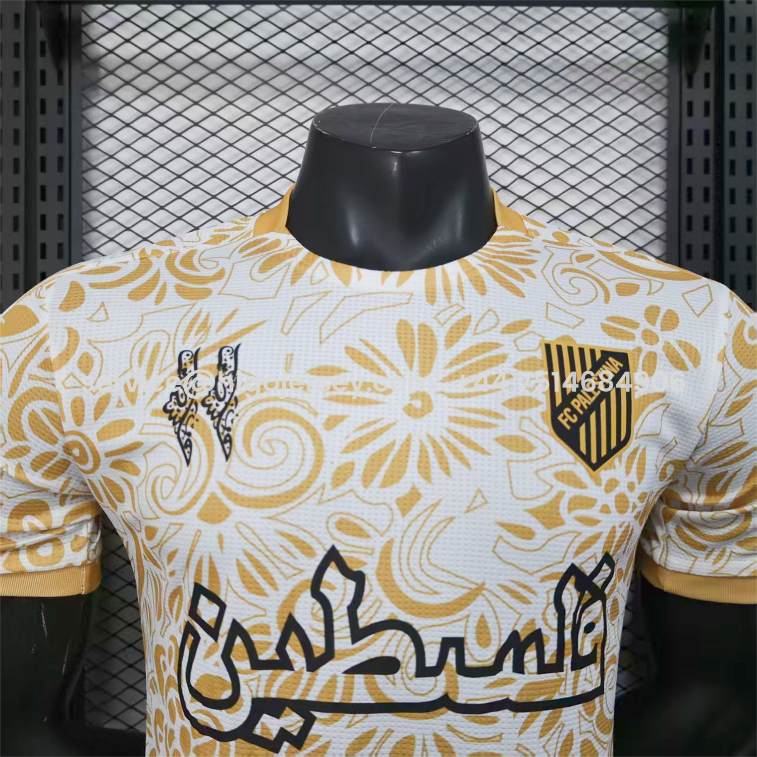 Higojerseys-Club Deportivo Palestino Palestine 25-26 Yellow Flowers White Jersey - Player Version
