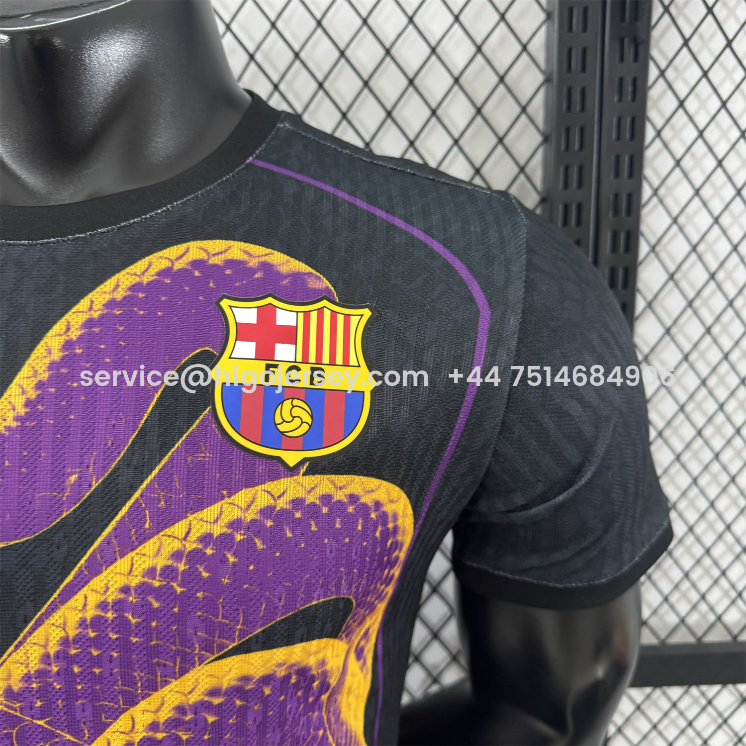 Higojerseys-Barcelona 25-26 Purple Mamba Snake Black Special Jersey - Player Version