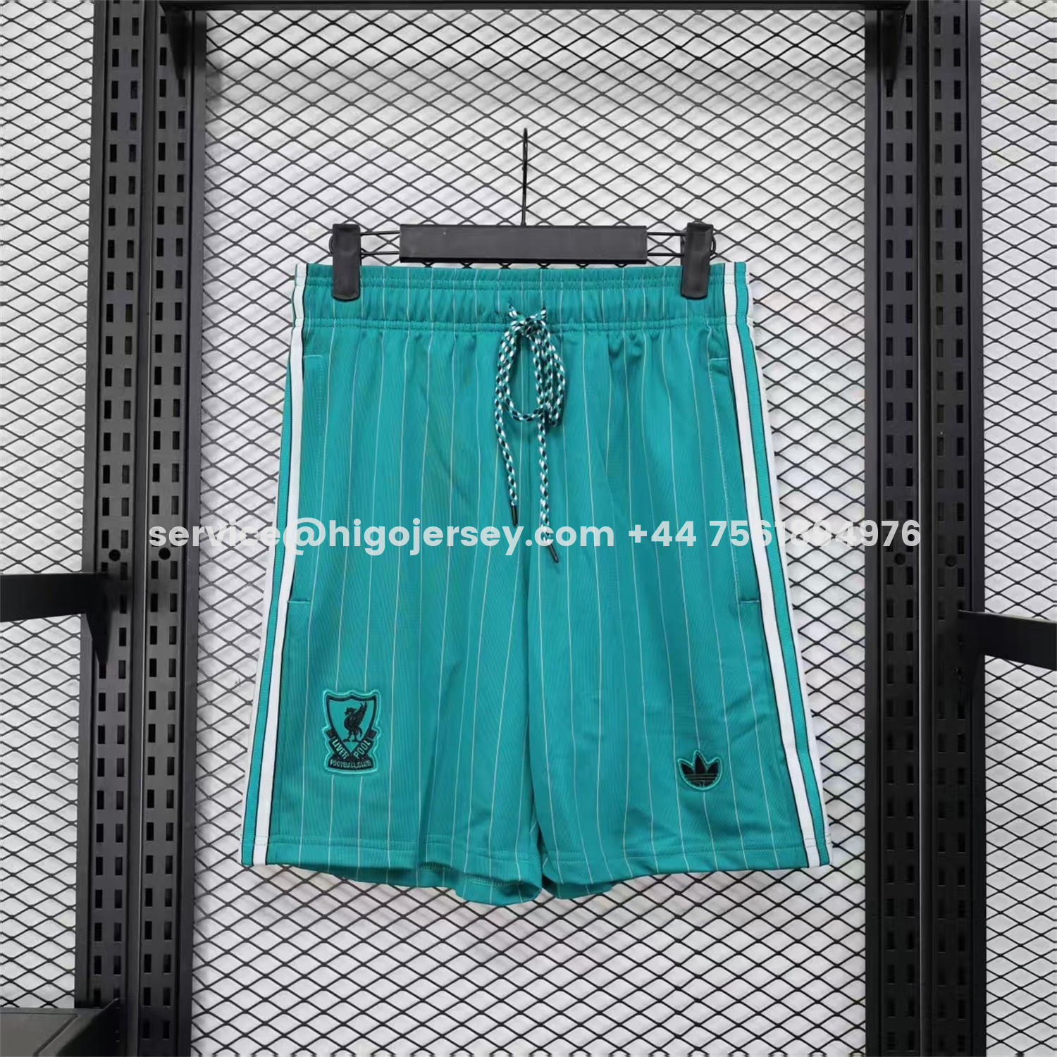 Higojerseys-Liver.pool 25-26 Trefoil Cyan Travel Shorts - Player Version