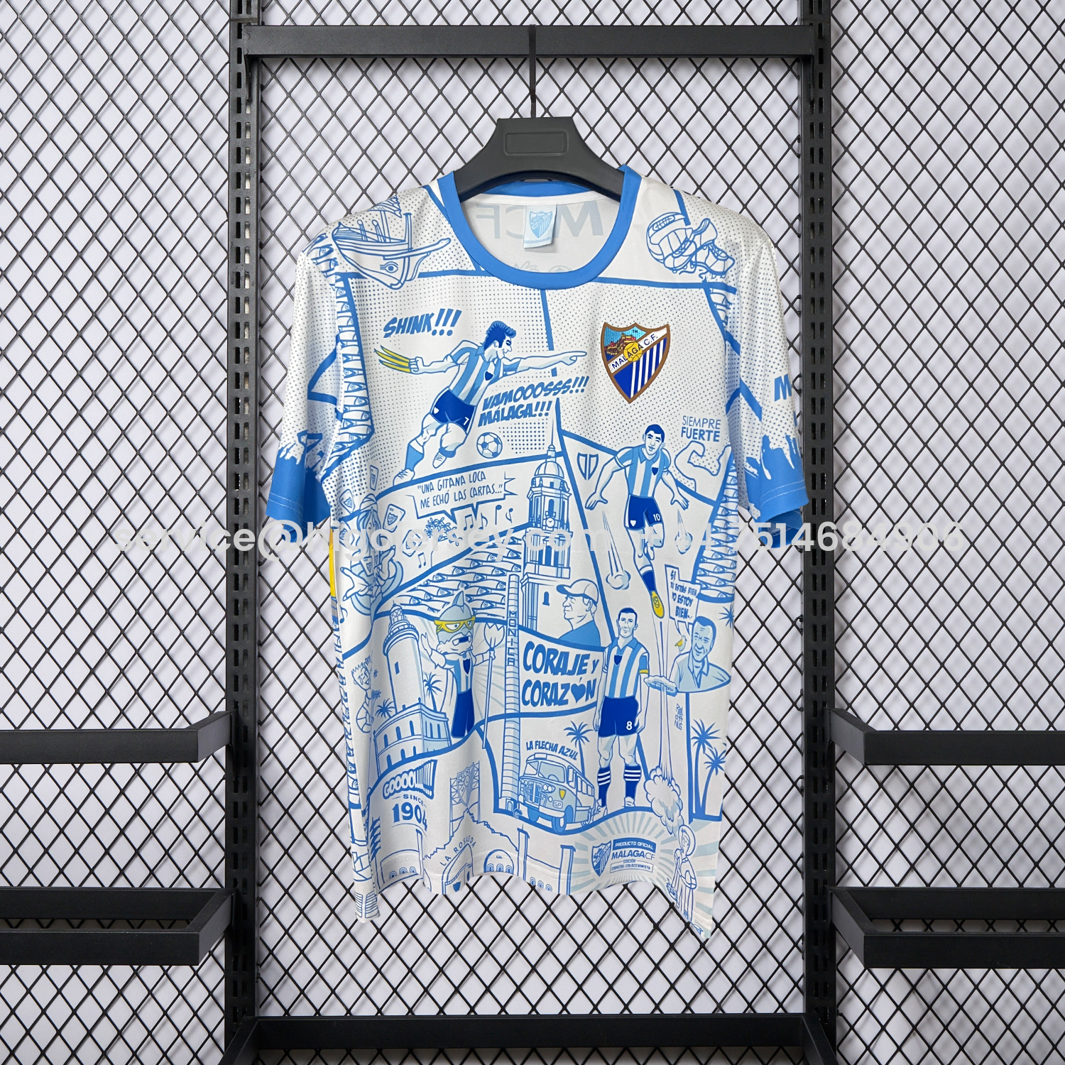 Higojerseys-Malaga 25-26 Blue Graffiti Special Edition Jersey - Fans Version