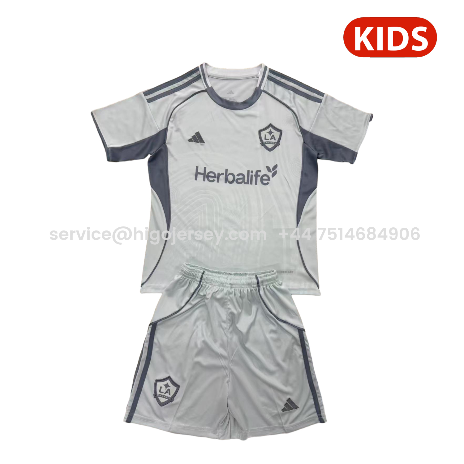 Higojerseys-LA Galaxy 25-26 Pre-Match Training Kids Kit