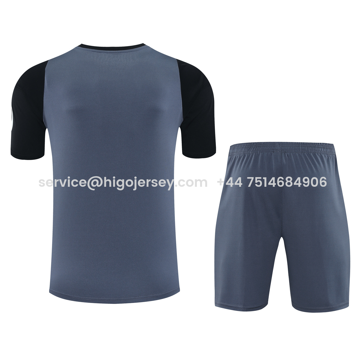 Higojerseys-Real Madrid 25-26 Short-Sleeve Training Set - Deep Gray Top & Gray Shorts