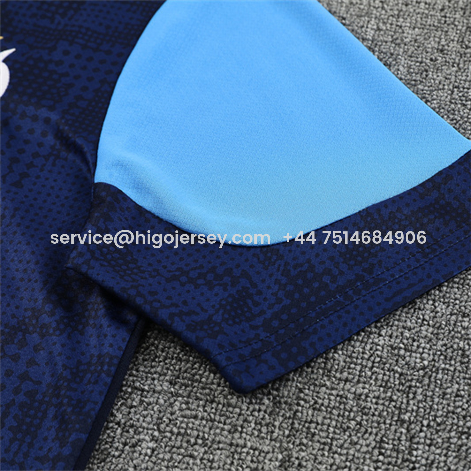 Higojerseys-Marseille 25-26 Kids Short-Sleeve Training Set - Royal Blue Top & Royal Blue Shorts