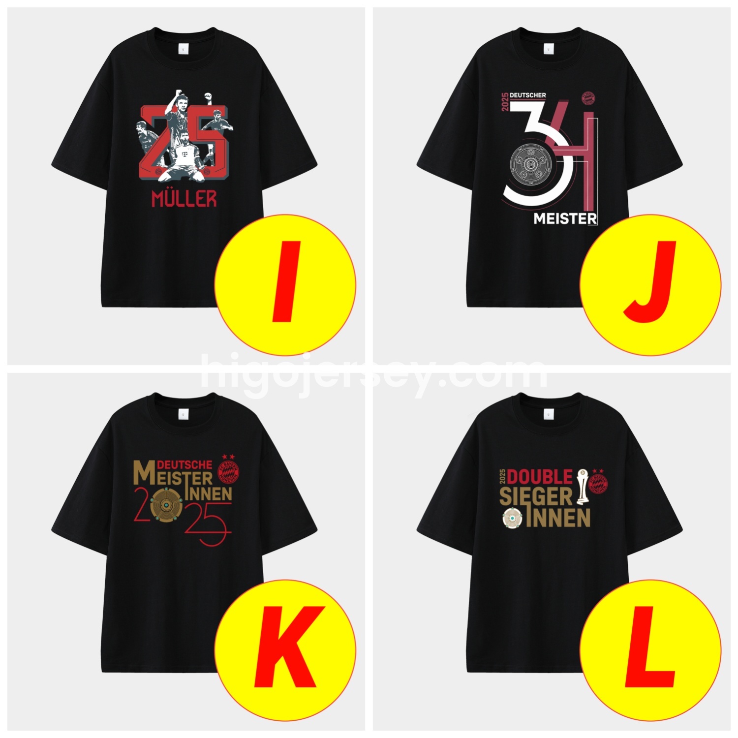 Higojerseys-Bayern Munich Bundesliga Champions Deutscher Meister 2025 Unisex Pure Cotton T-shirt