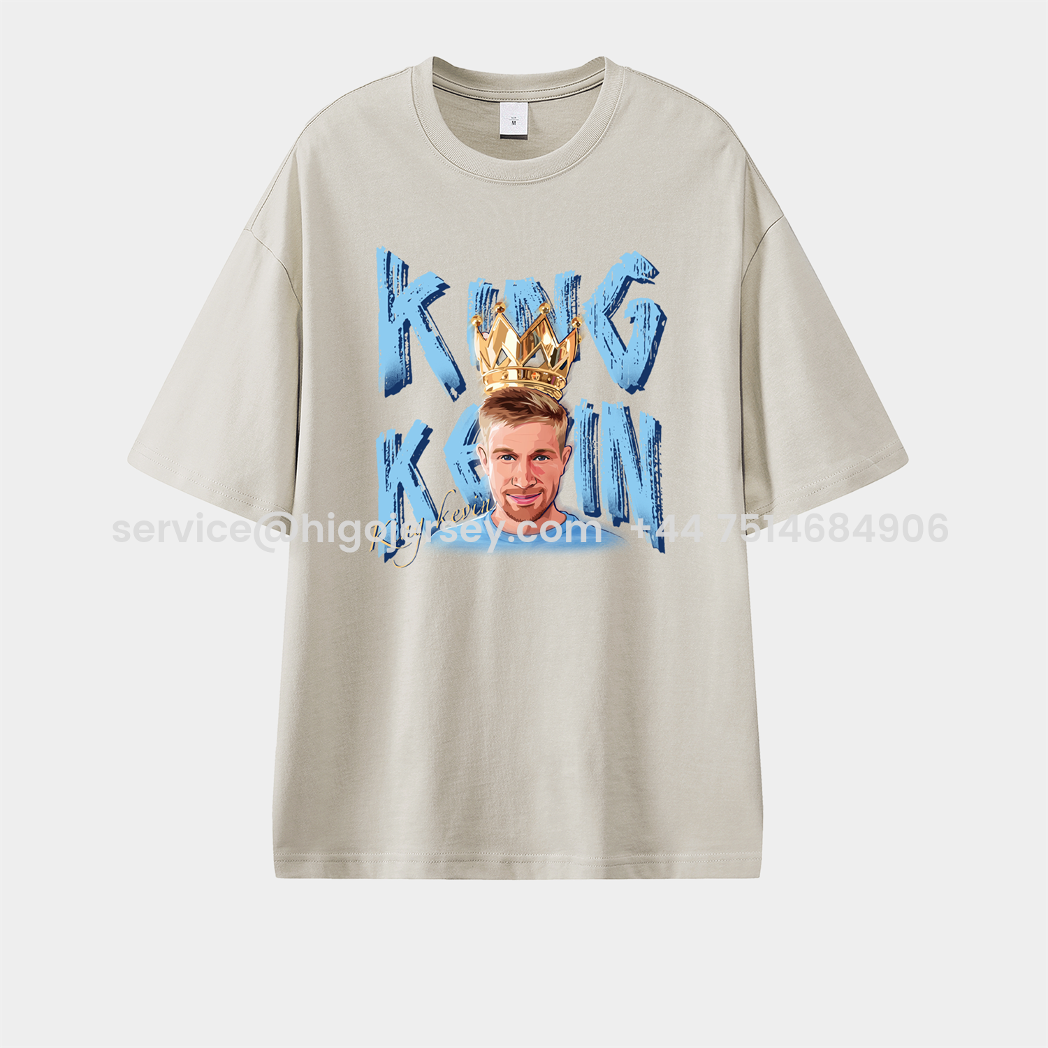 Higojerseys-Manchester City King Kevin De Bruyne Unisex Pure Cotton T-shirt