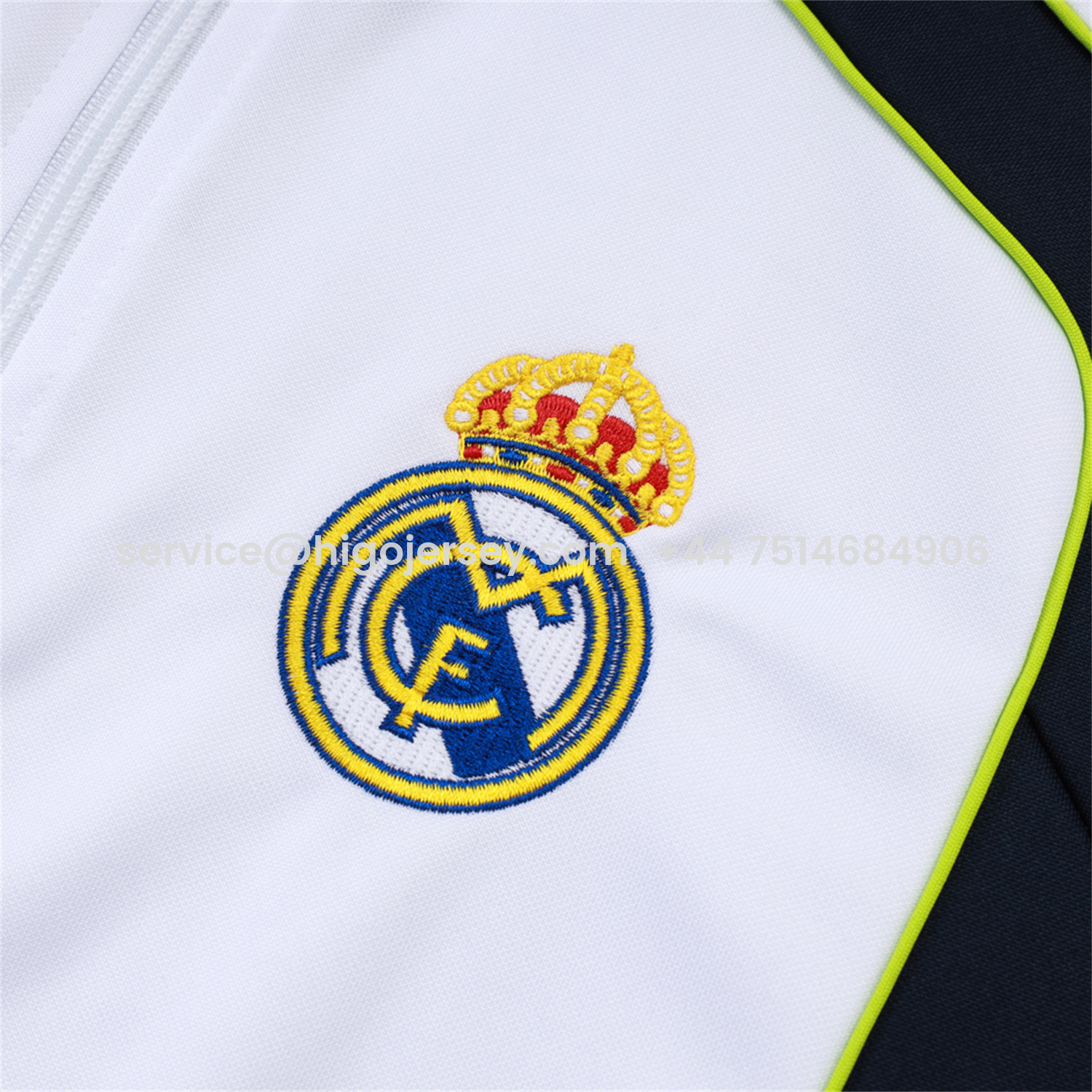 Higojerseys-Real Madrid 25-26 Jacket Training Tracksuit - White Throwback Jackets & Black Pants