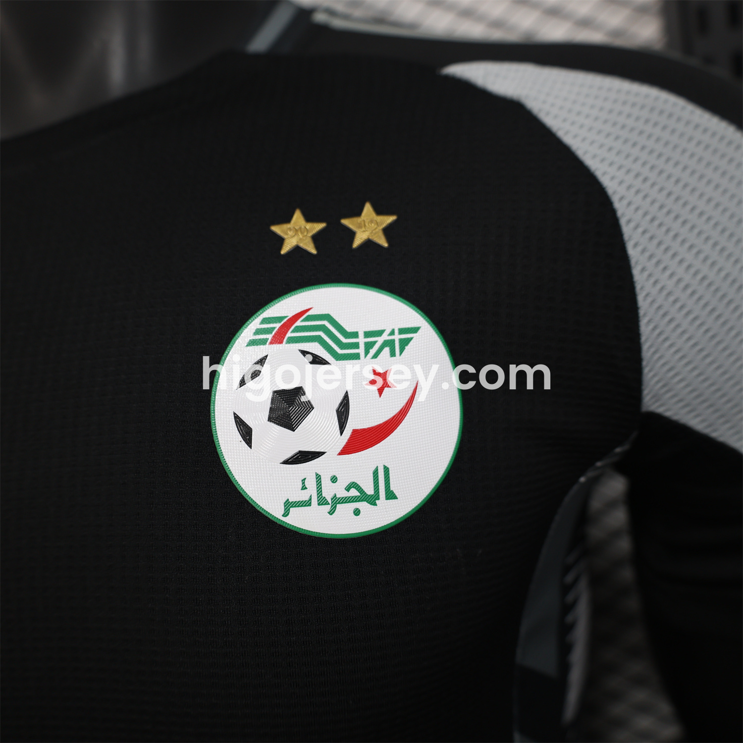 Higojerseys-Algeria 25-26 Pure Black Jersey with Grey Block - Player Version