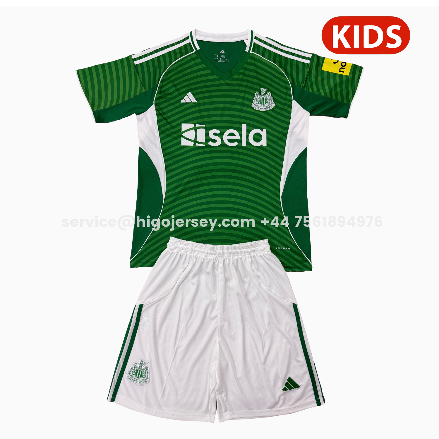 Higojerseys-Newcastle United 25-26 Away Kids Kit