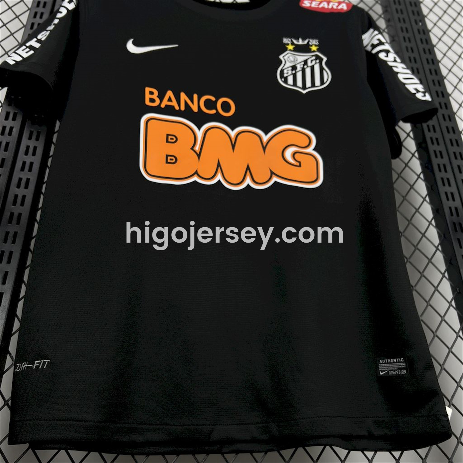 Higojerseys-Retro Santos 2011-12 Black Jersey
