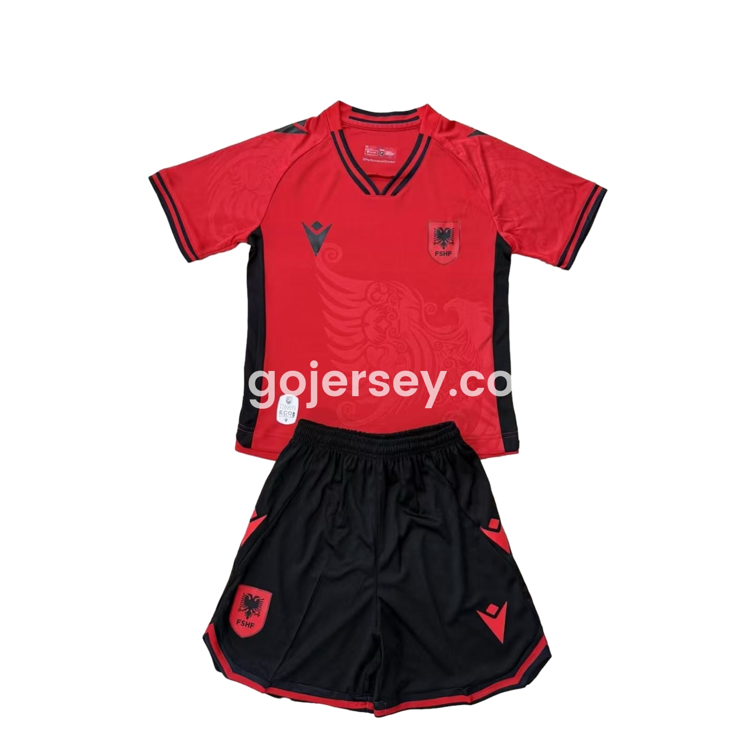 Higojerseys-Albania 25-26 Home Men's Adult Jersey Set - Fans Version