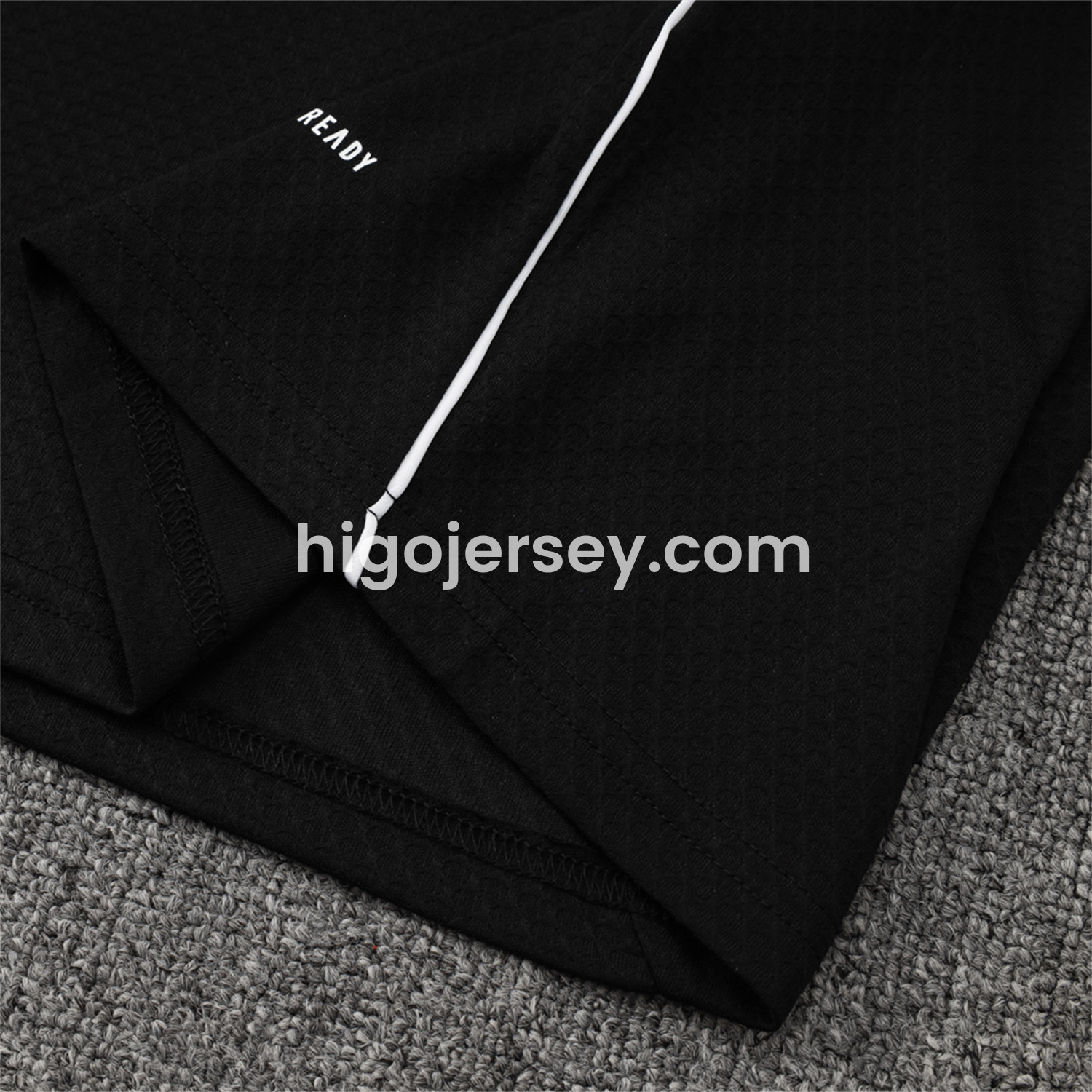 Higojerseys-Real Madrid 25-26 Short-Sleeve Training Set - Black Top and Black Shorts